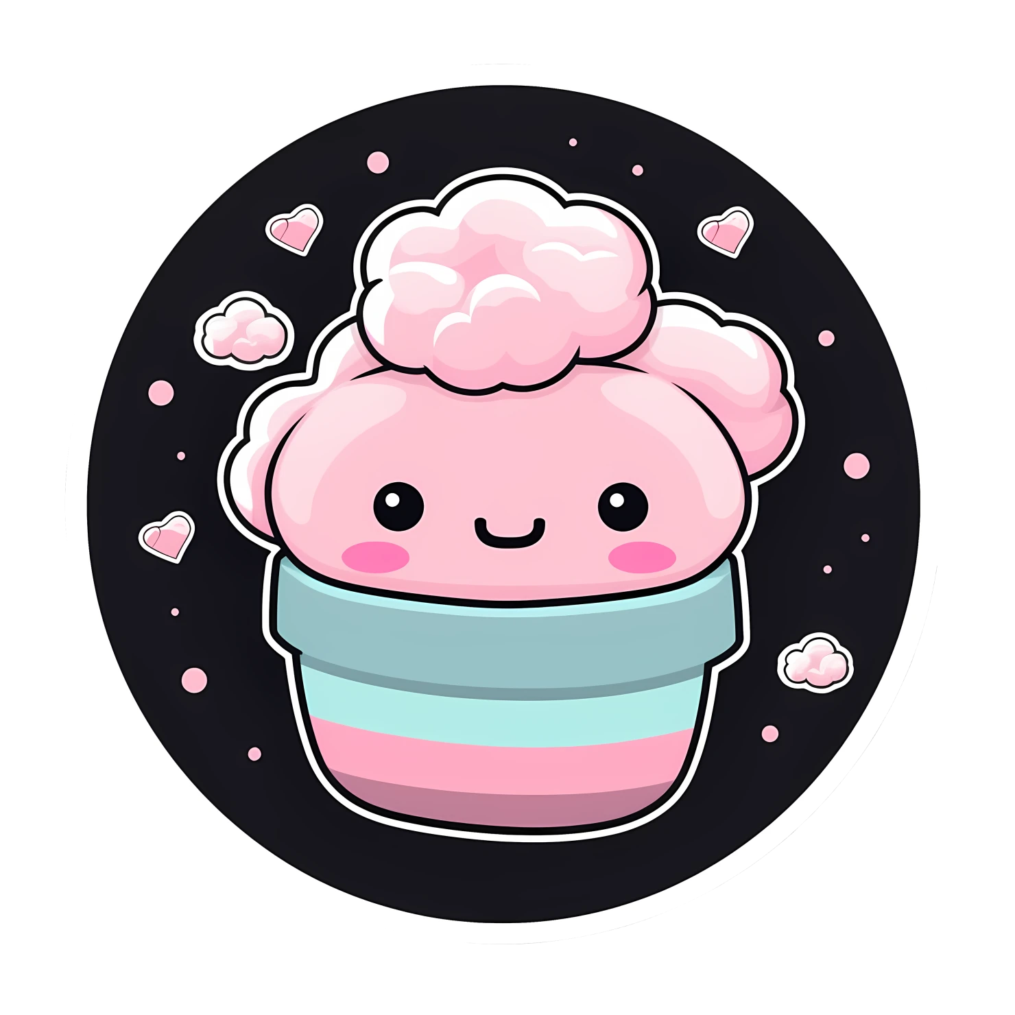 Kawaii cotton candy sticker isolated on transparent background #27653