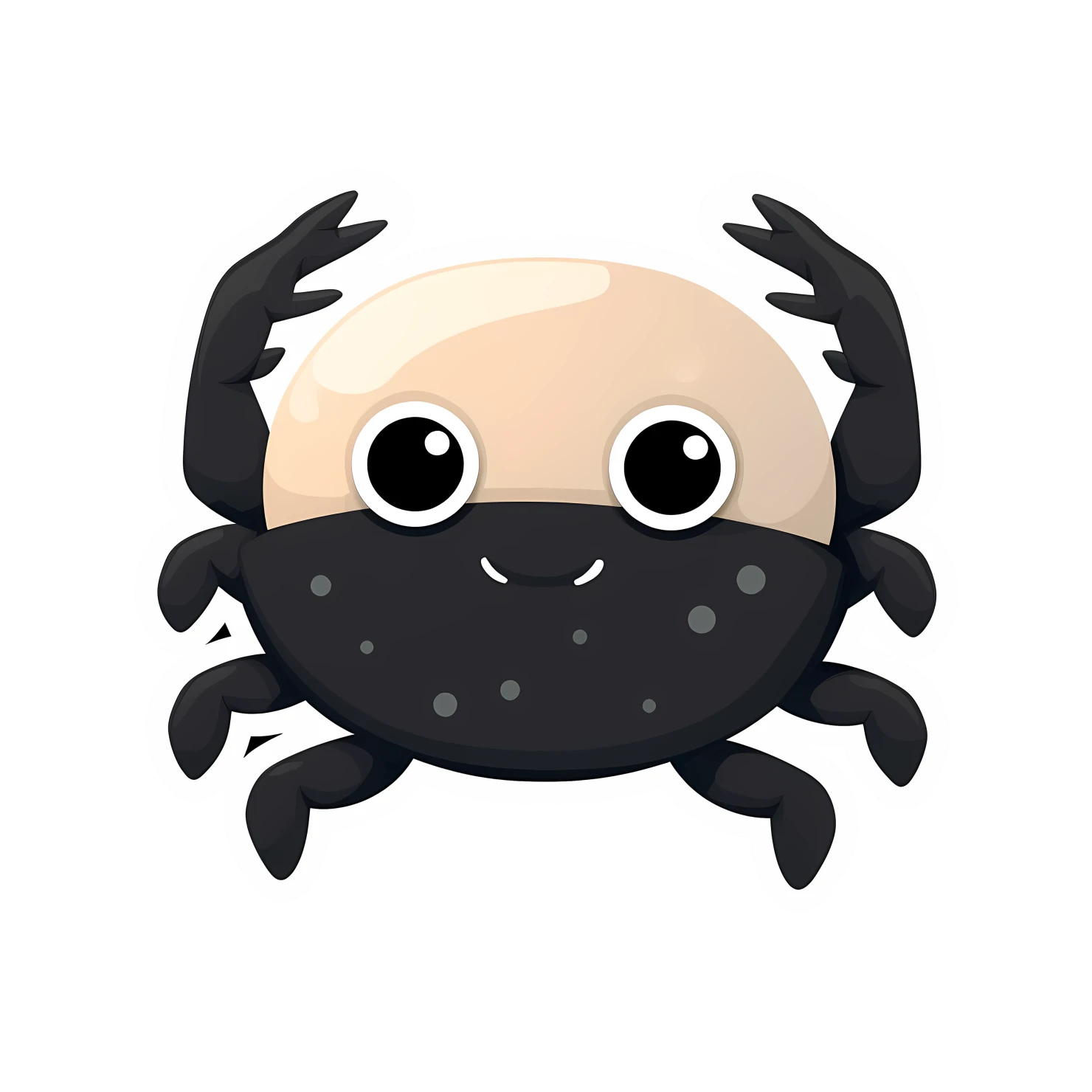 Kawaii crab sticker isolated on transparent background #27655