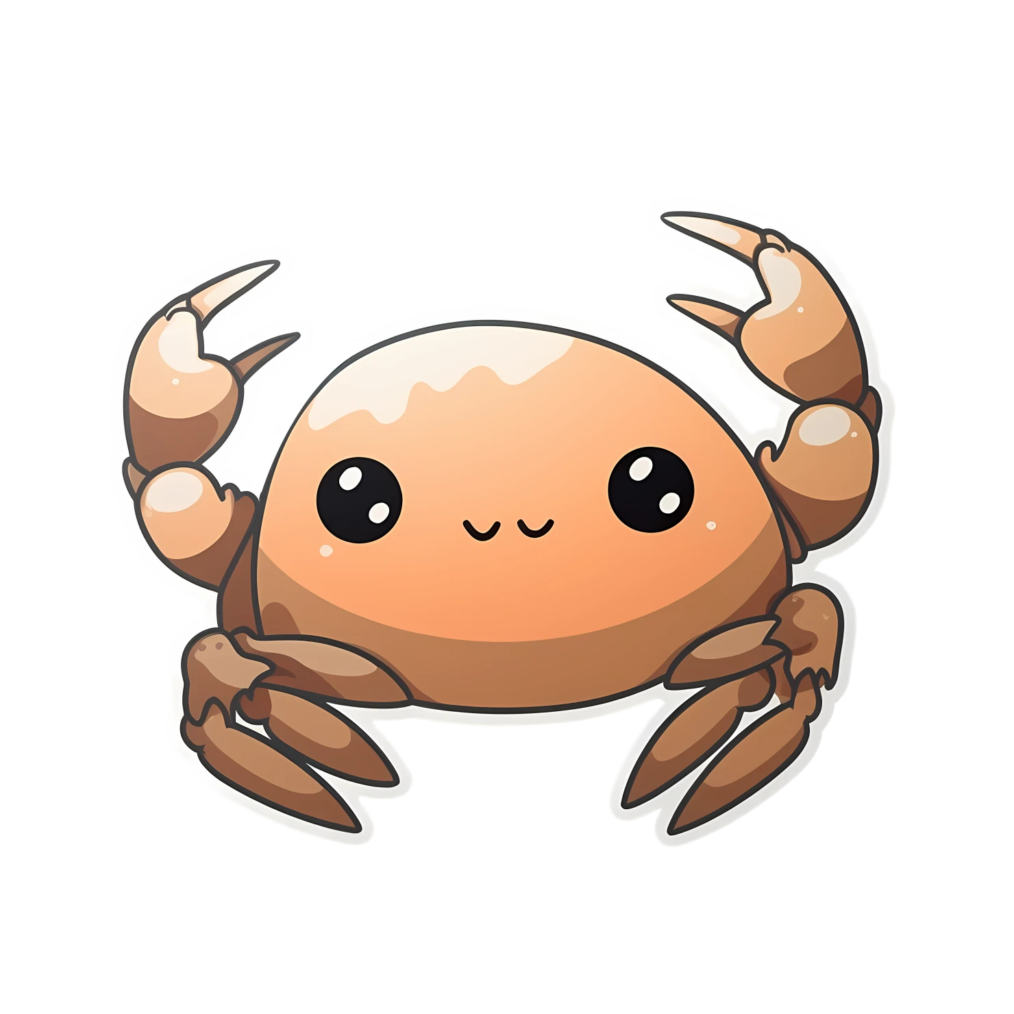 Kawaii crab sticker isolated on transparent background #27656