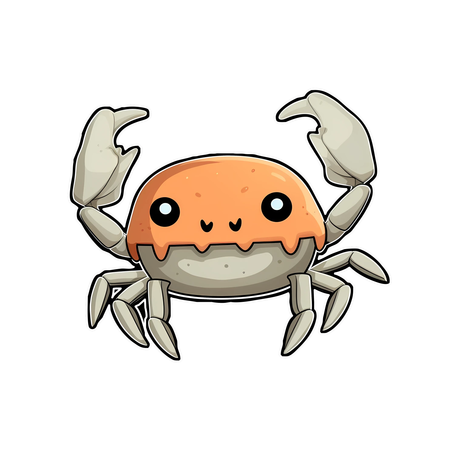 Kawaii crab sticker isolated on transparent background #27658