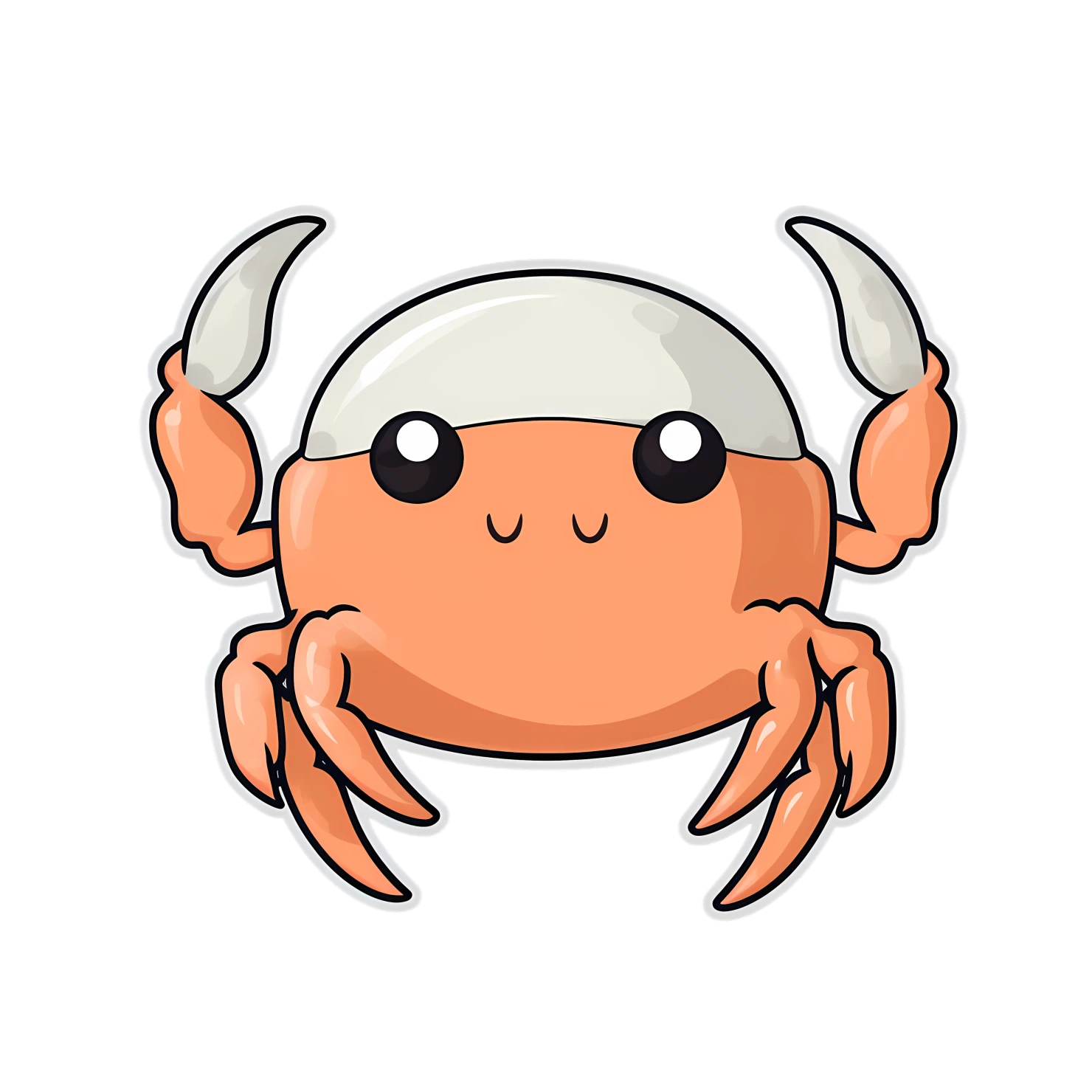 Kawaii crab sticker isolated on transparent background #27659