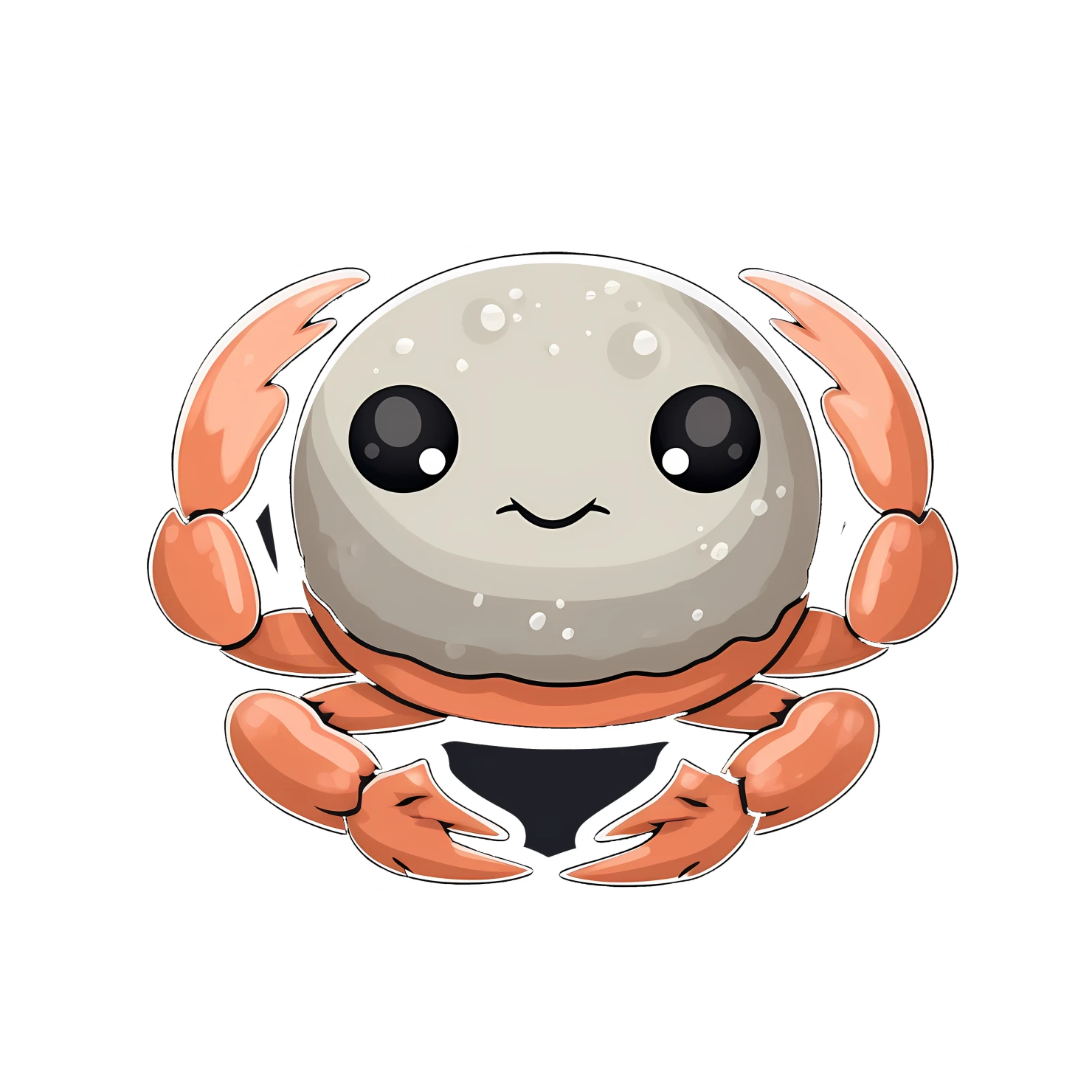 Kawaii crab sticker isolated on transparent background #27660