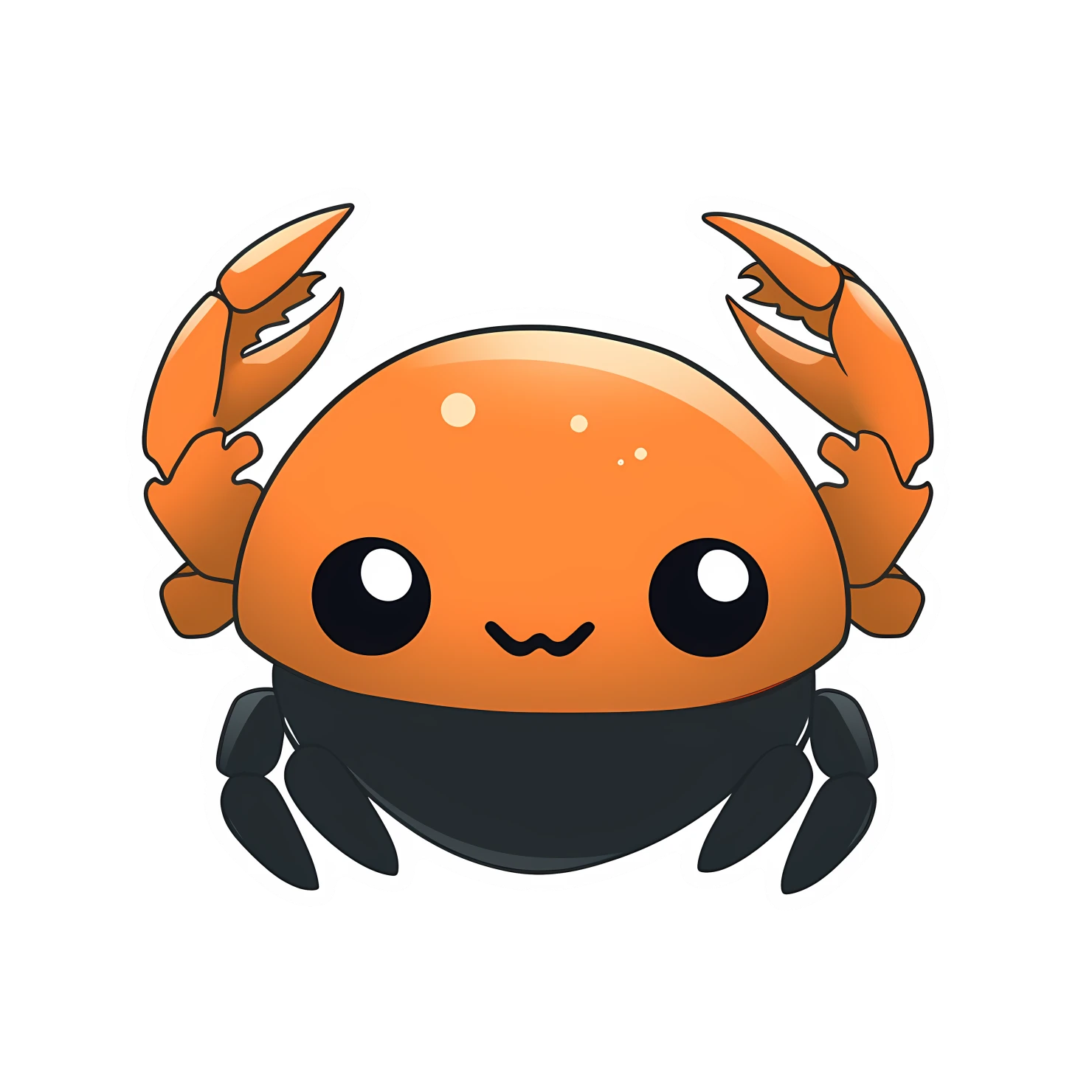 Kawaii crab sticker isolated on transparent background #27663