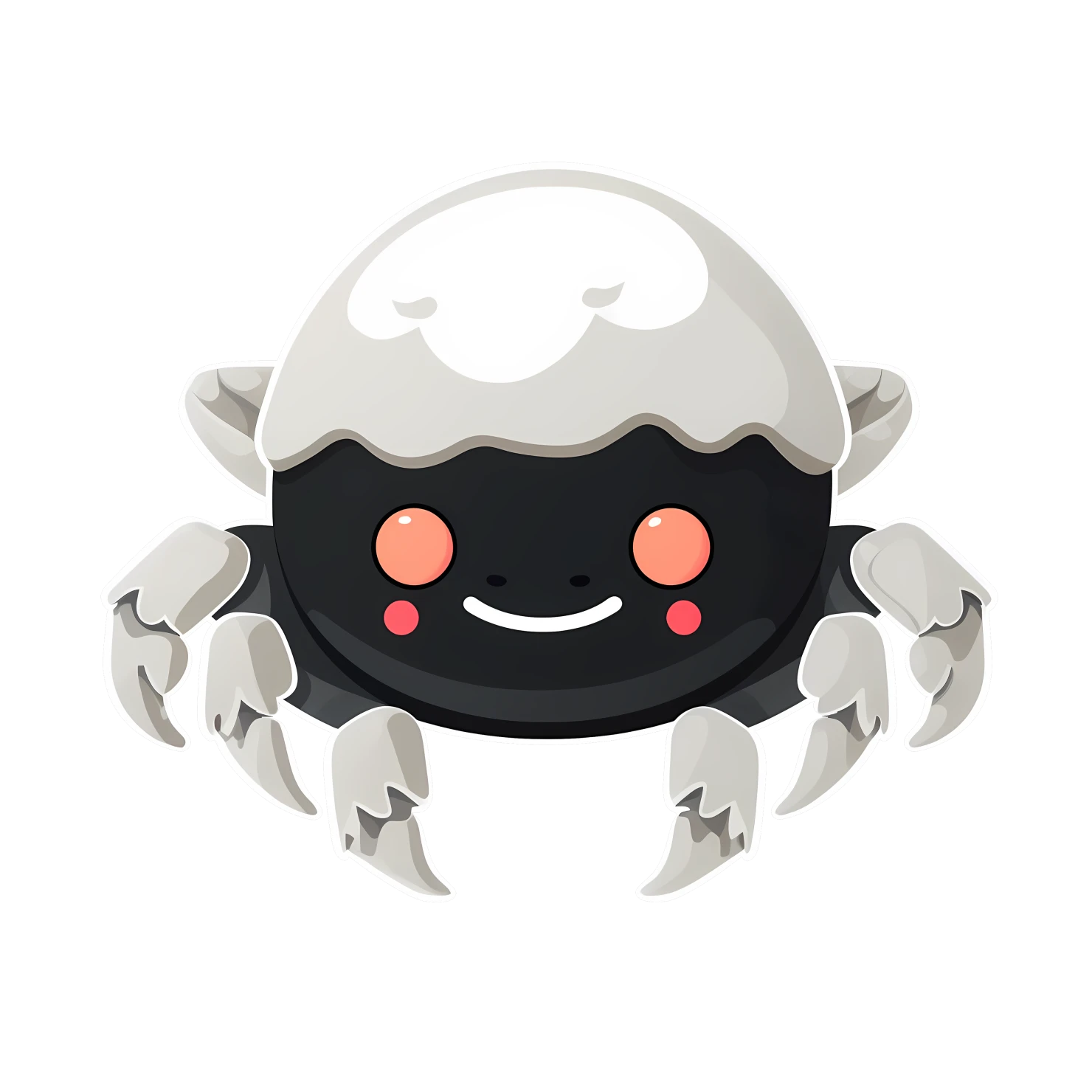 Kawaii crab sticker isolated on transparent background #27665