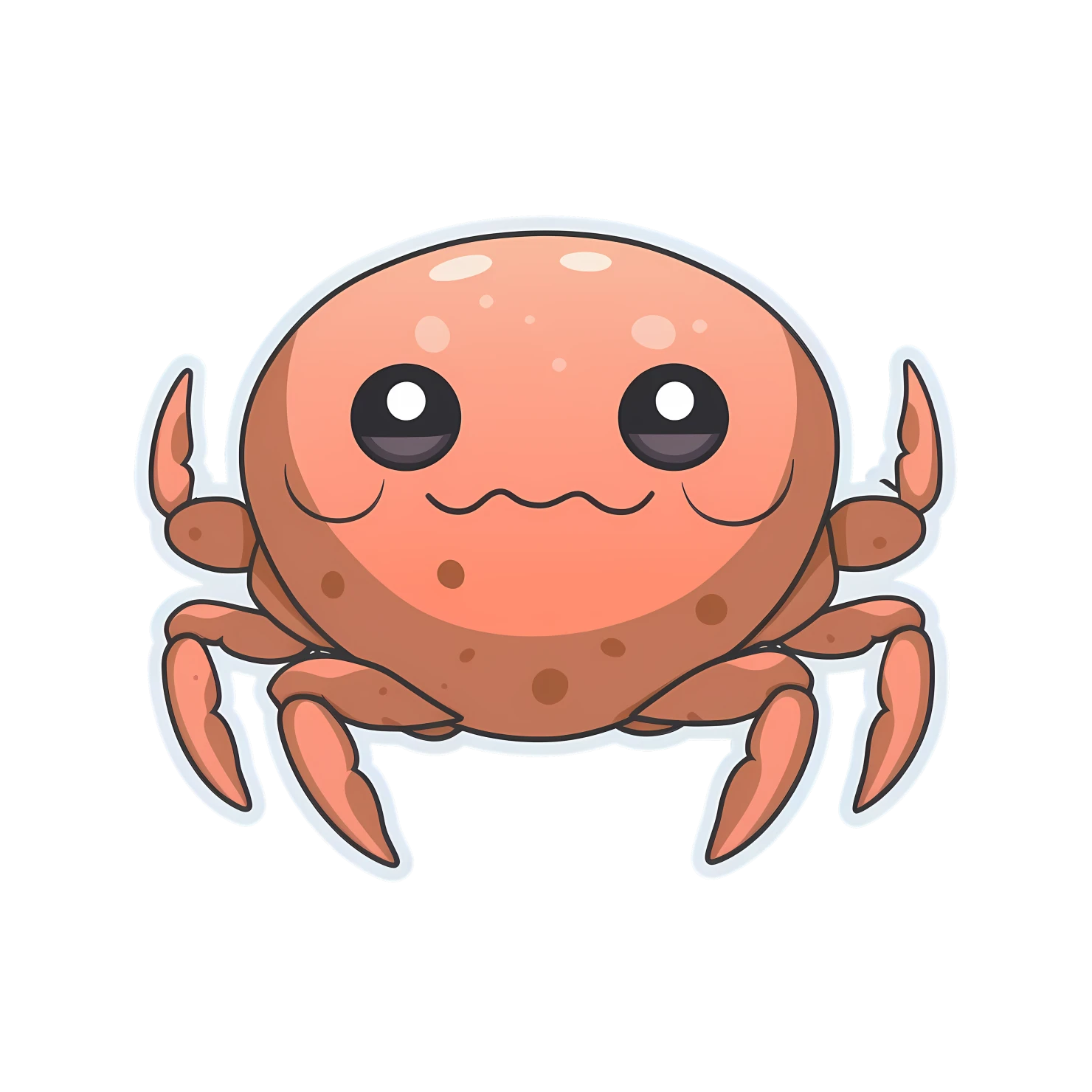 Kawaii crab sticker isolated on transparent background #27667