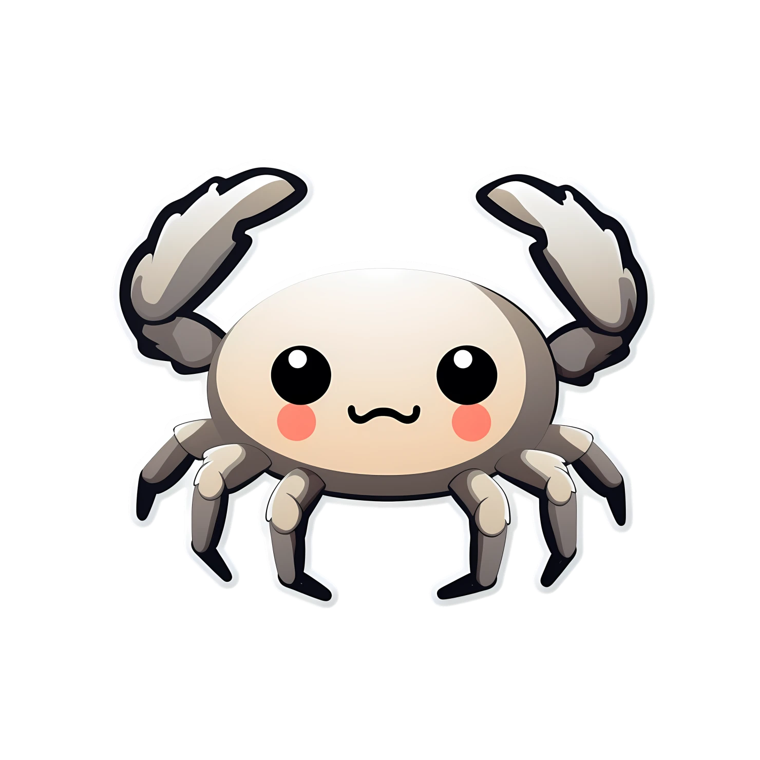 Kawaii crab sticker isolated on transparent background #27668