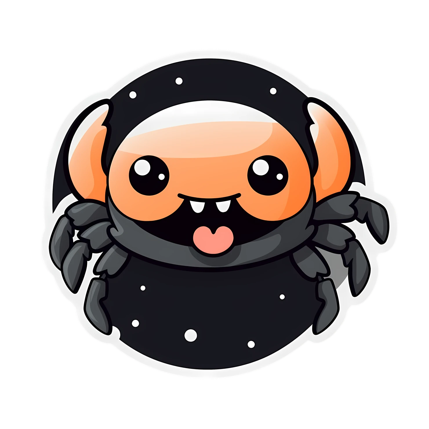 Kawaii crab sticker isolated on transparent background #27669