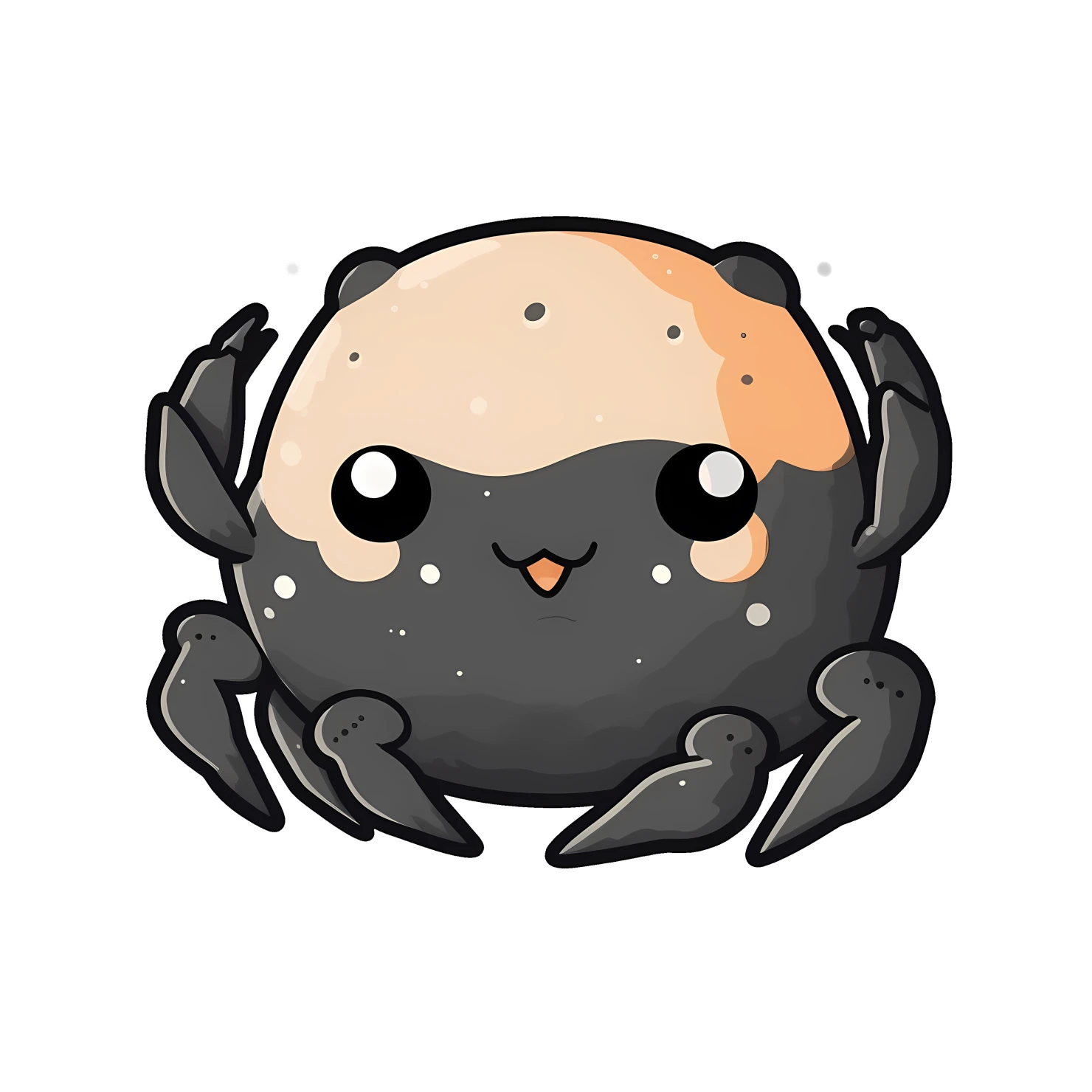 Kawaii crab sticker isolated on transparent background #27670