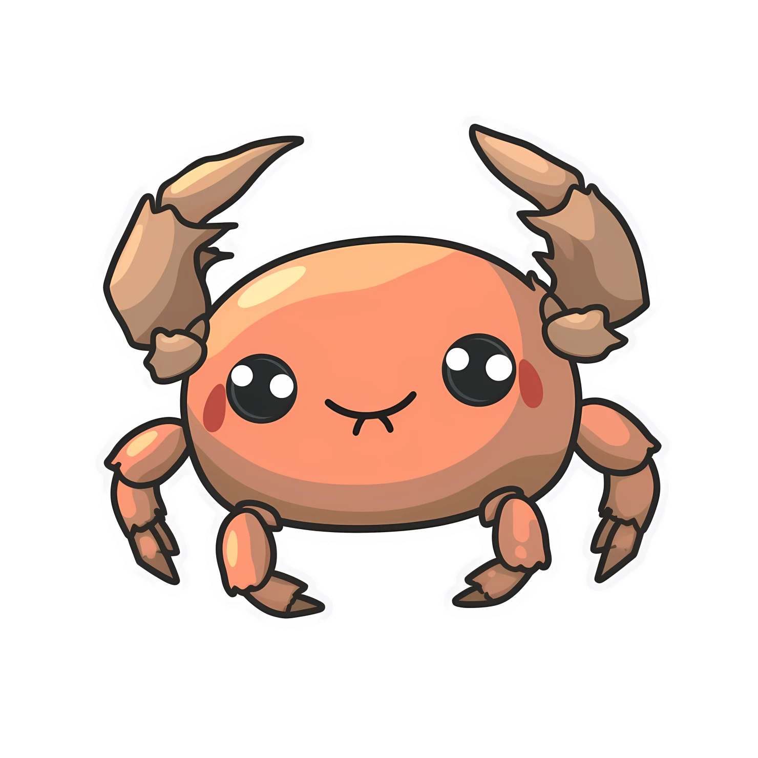 Kawaii crab sticker isolated on transparent background #27671