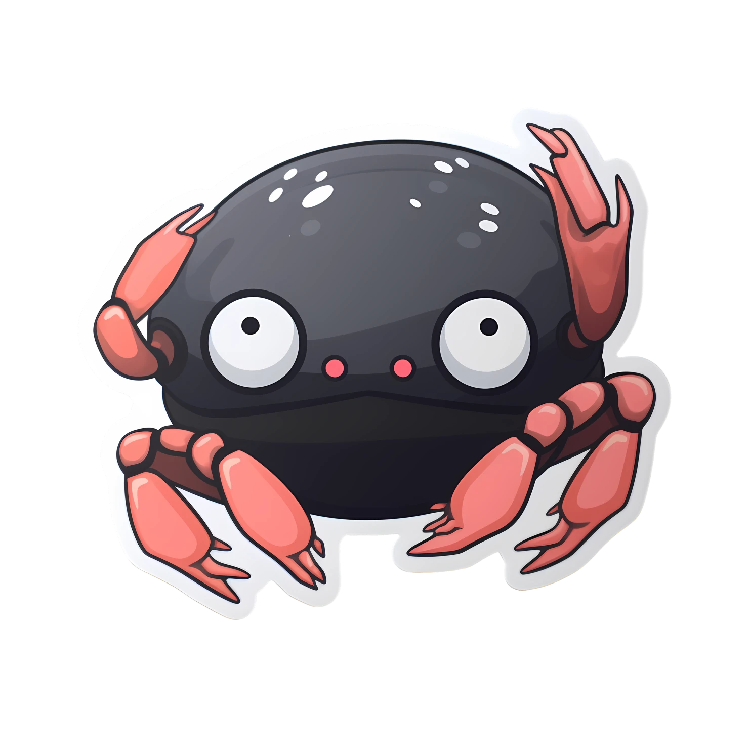 Kawaii crab sticker isolated on transparent background #27672