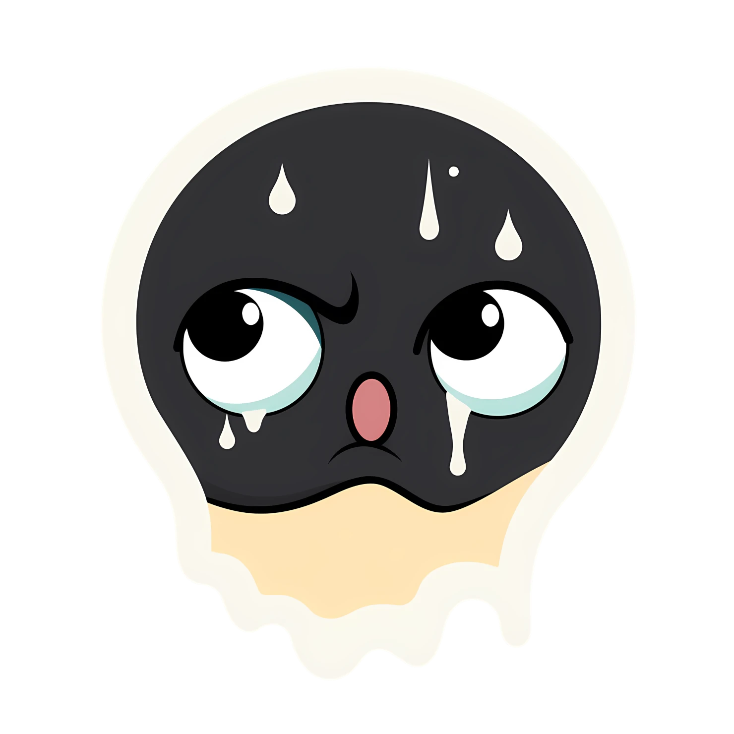 Kawaii crying tears of joy sticker isolated on transparent background #27683