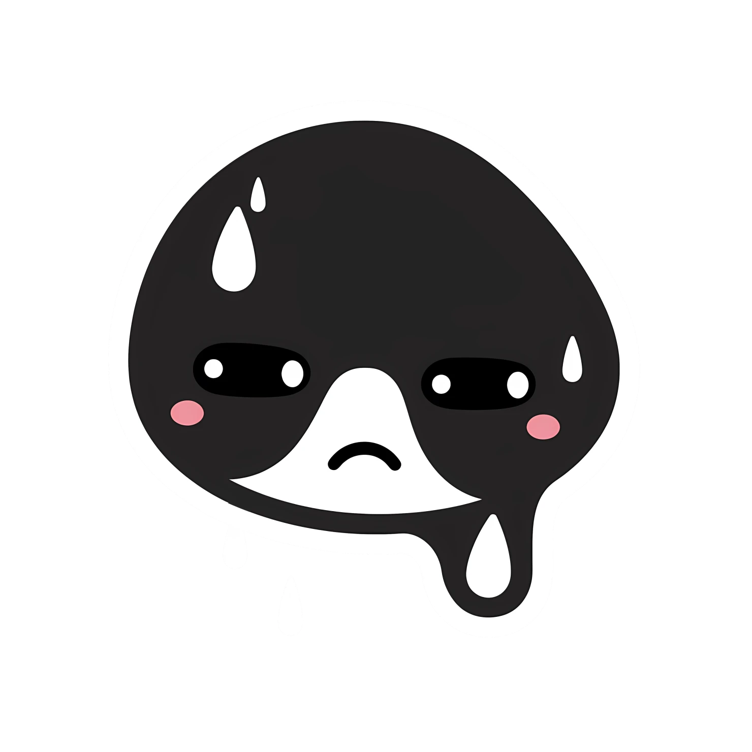 Kawaii crying tears of joy sticker isolated on transparent background #27684