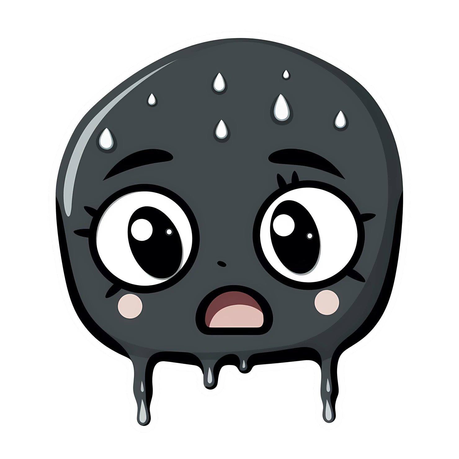 Kawaii crying tears of joy sticker isolated on transparent background #27685