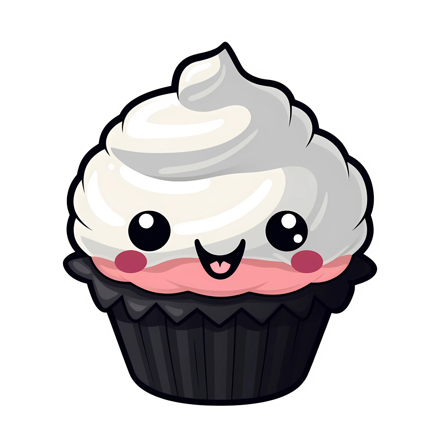 Kawaii cupcake sticker isolated on transparent background #27687