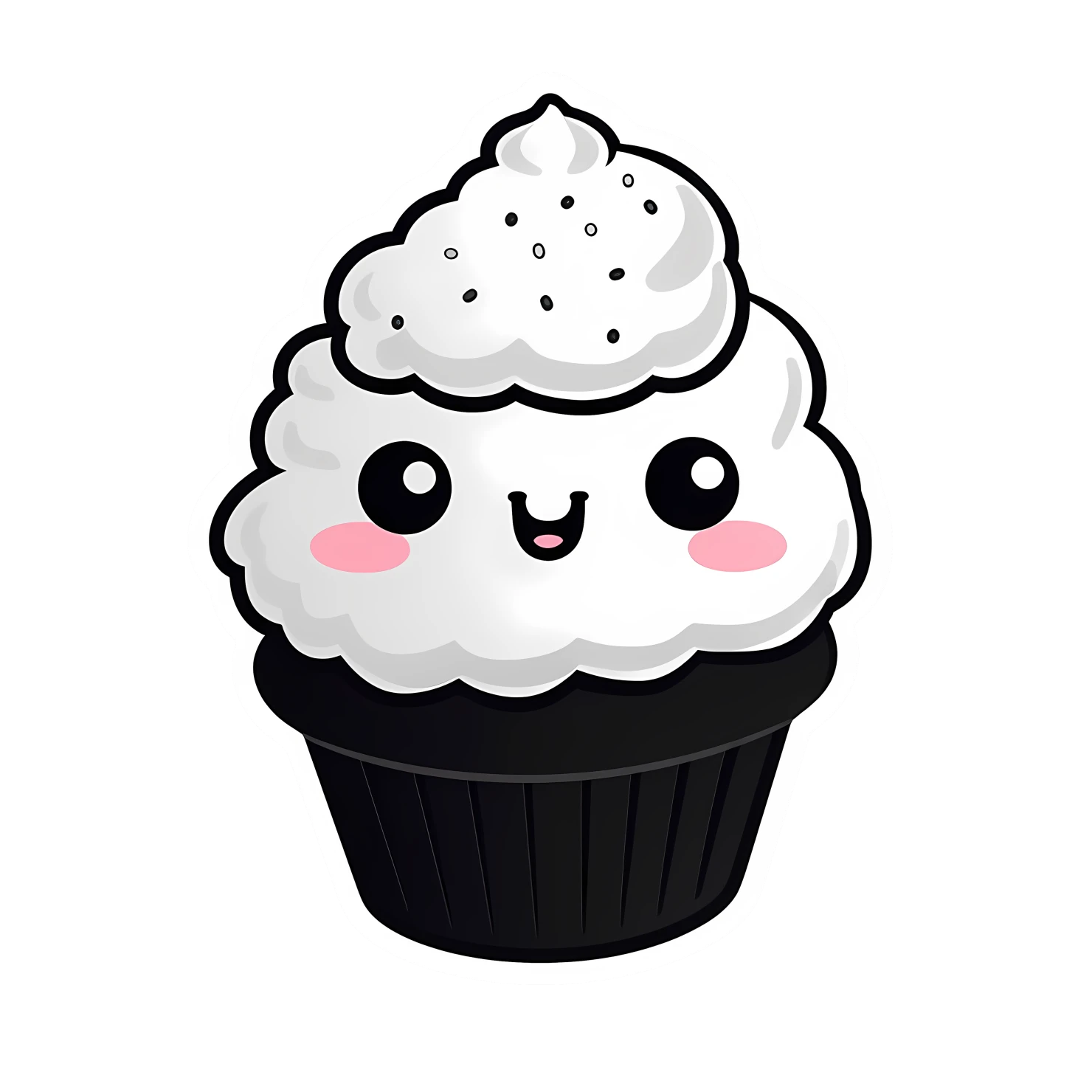 Kawaii cupcake sticker isolated on transparent background #27693