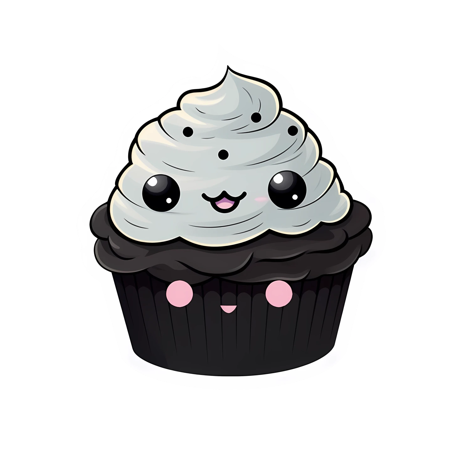 Kawaii cupcake sticker isolated on transparent background #27698