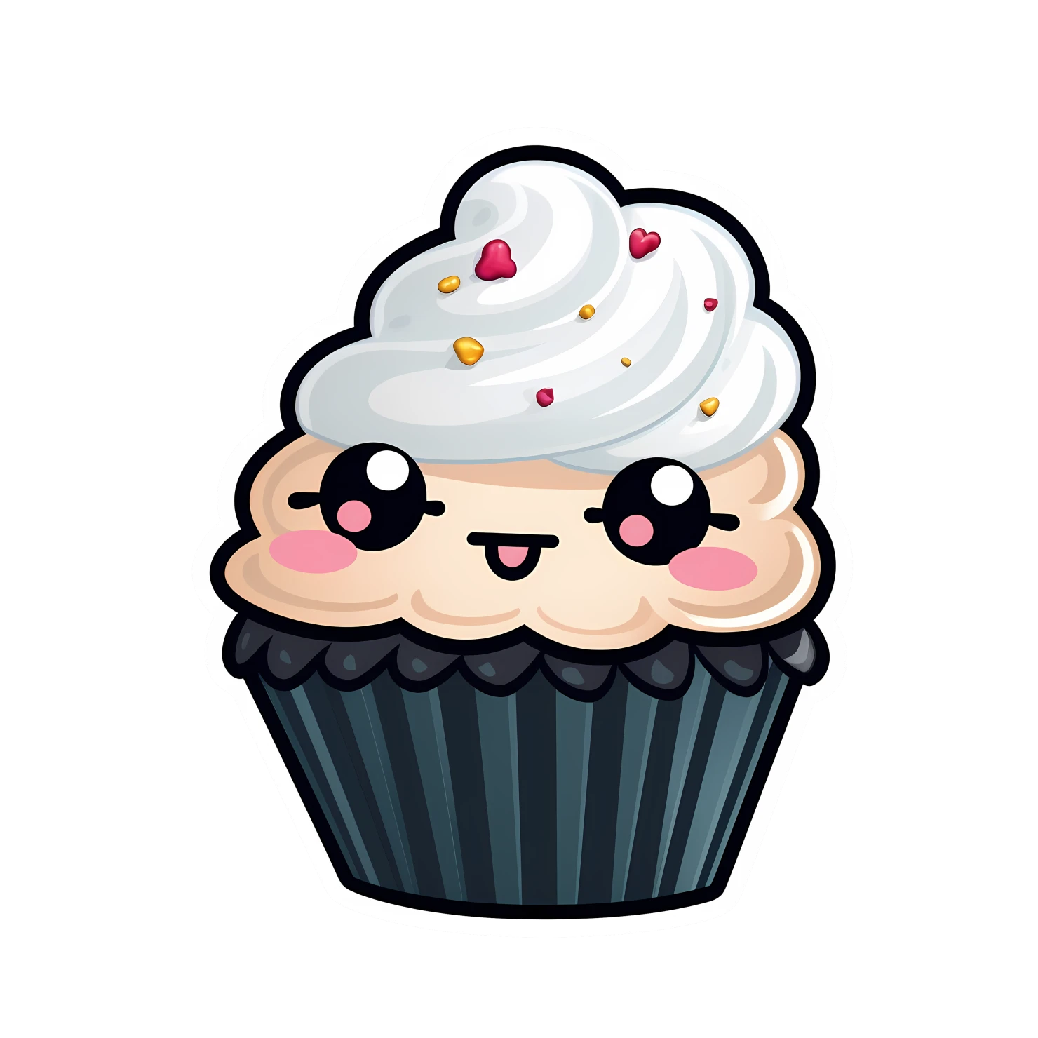 Kawaii cupcake sticker isolated on transparent background #27699