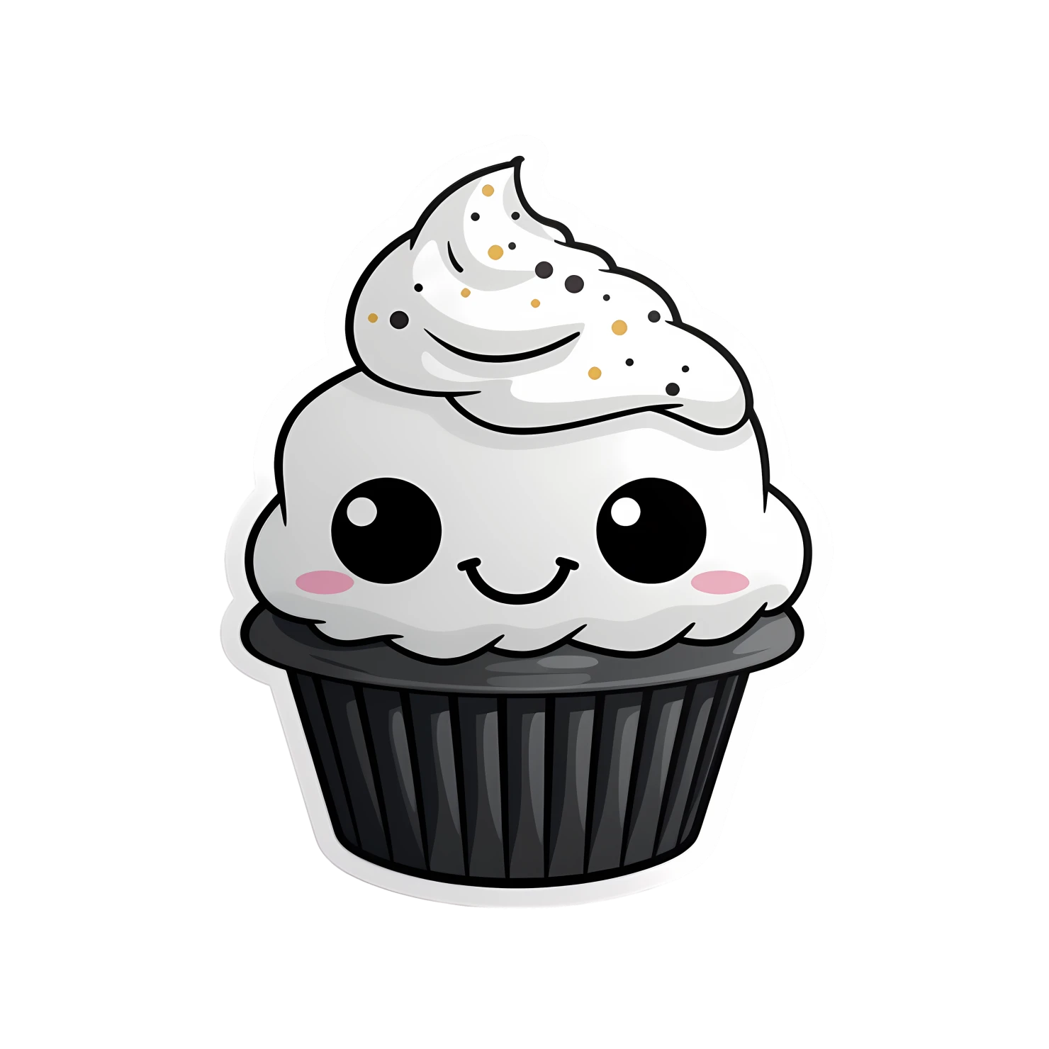 Kawaii cupcake sticker isolated on transparent background #27702
