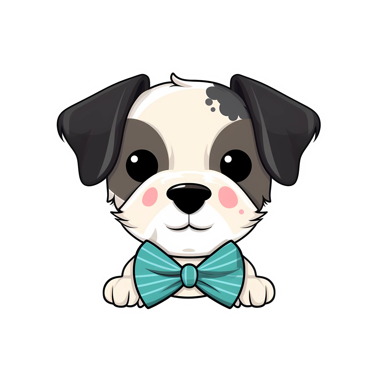 Kawaii dog sticker isolated on transparent background #27706