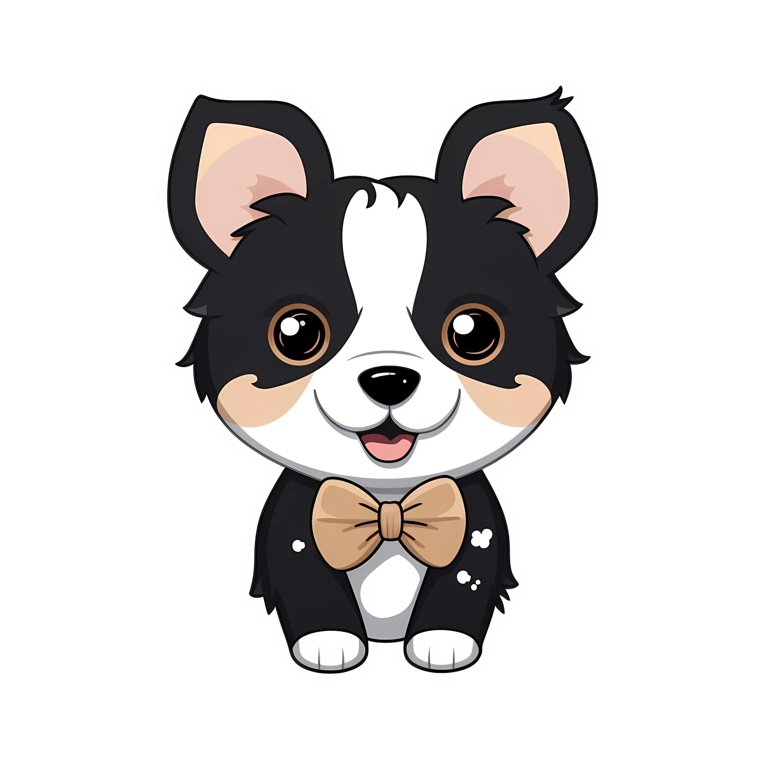 Kawaii dog sticker isolated on transparent background #27709