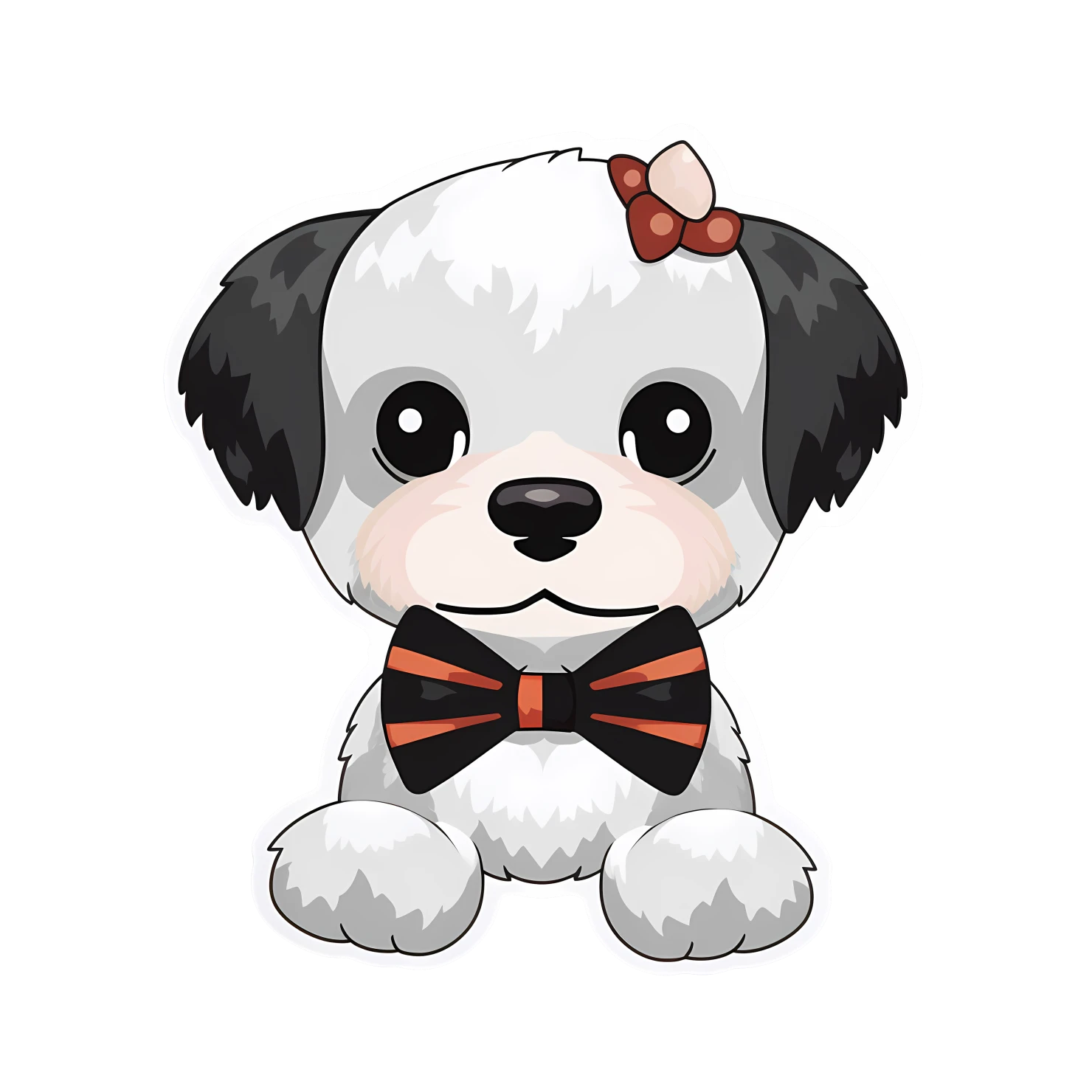 Kawaii dog sticker isolated on transparent background #27717