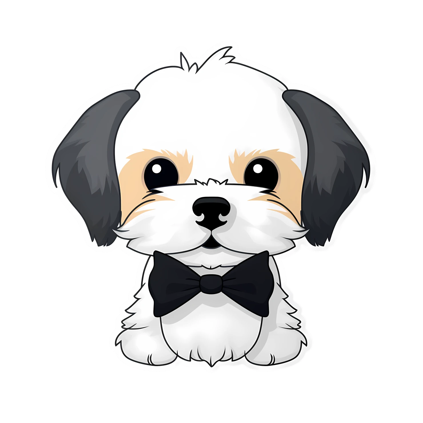 Kawaii dog sticker isolated on transparent background #27720