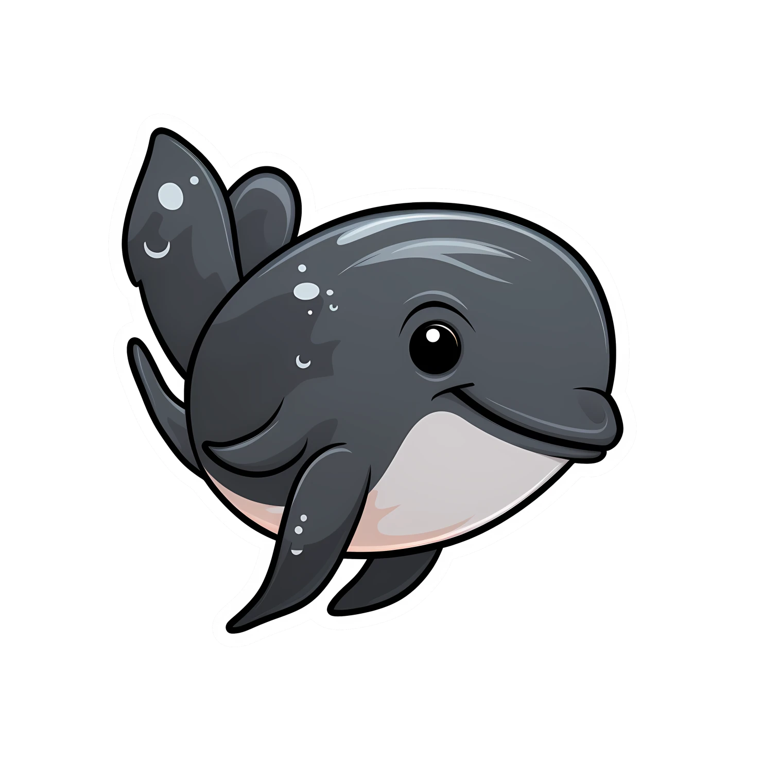 Kawaii dolphin sticker isolated on transparent background #27731