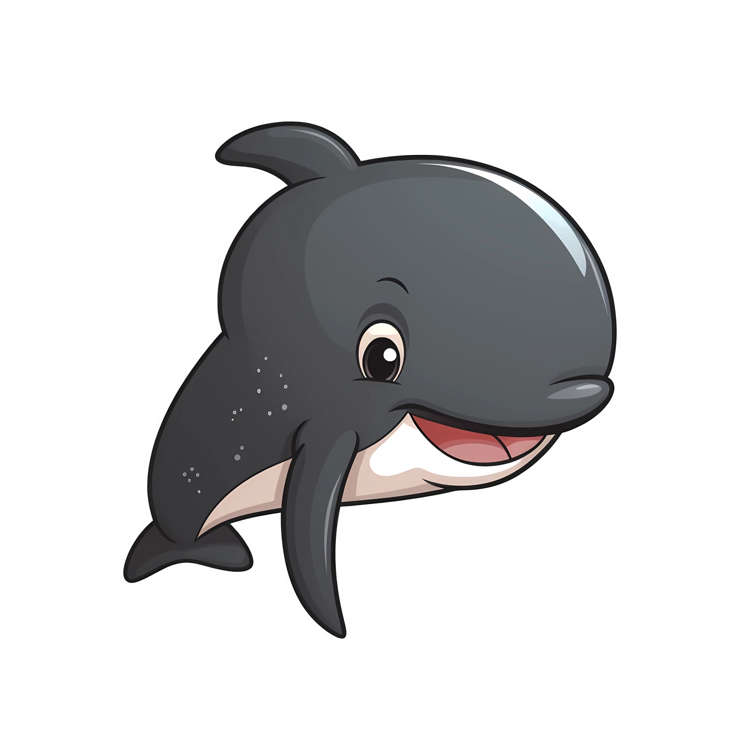 Kawaii dolphin sticker isolated on transparent background #27732
