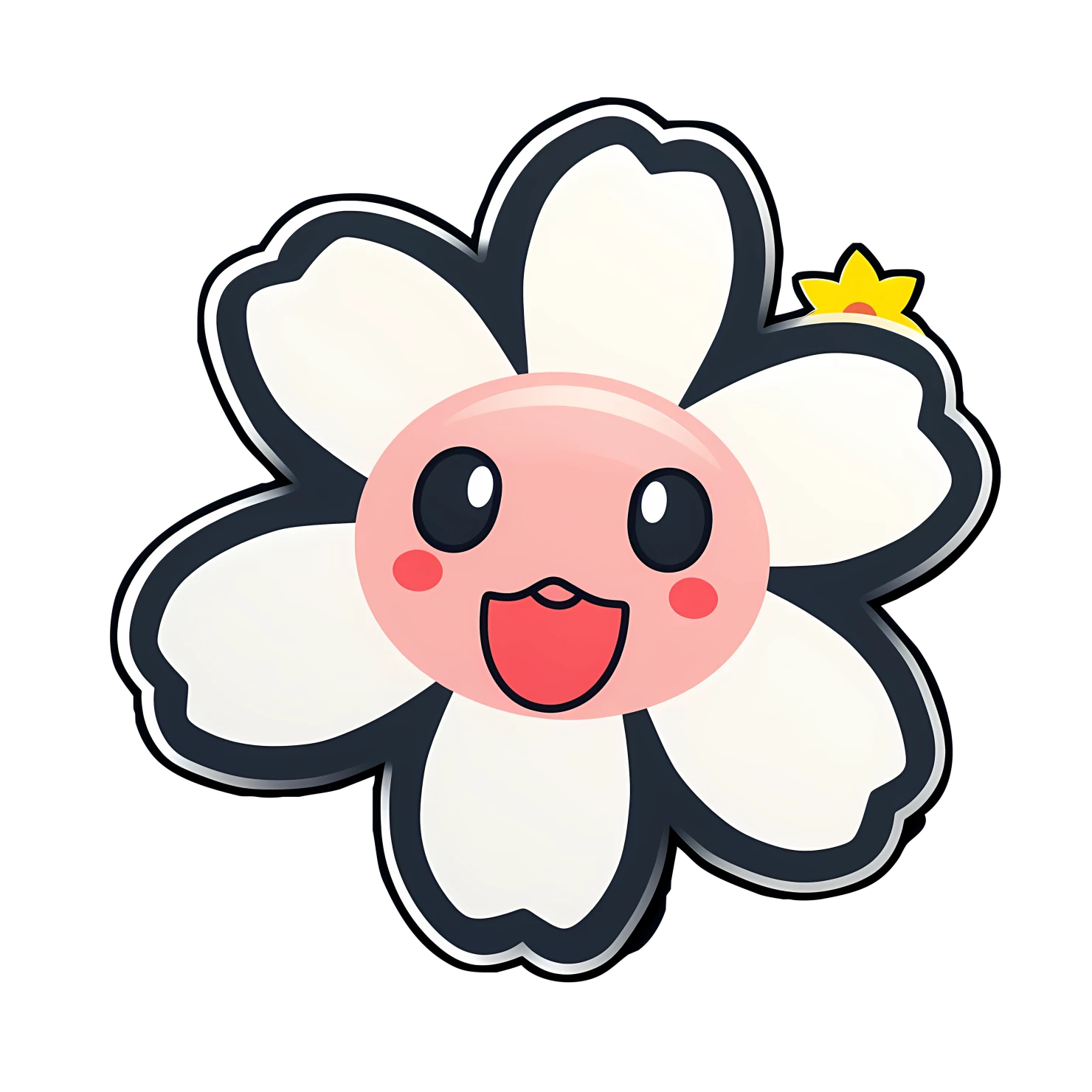 Kawaii flower sticker isolated on transparent background #27747