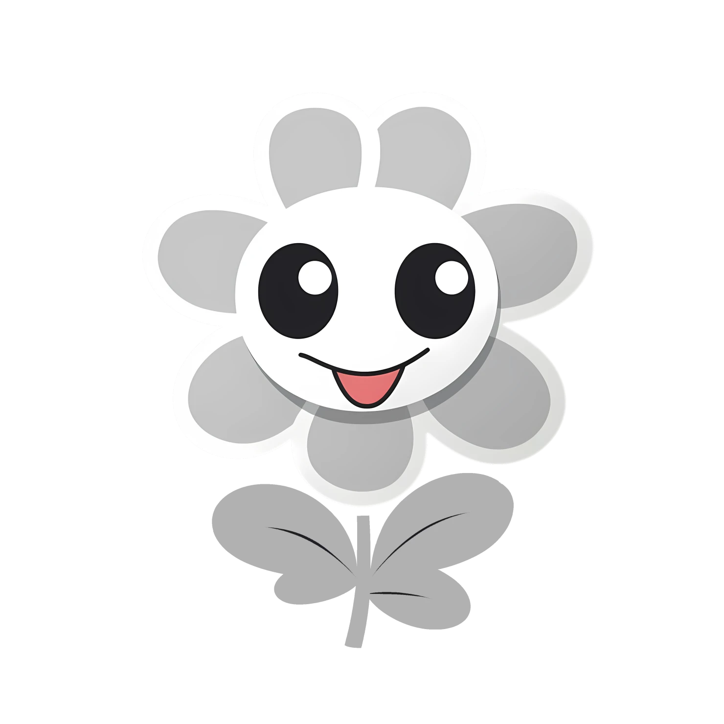 Kawaii flower sticker isolated on transparent background #27748