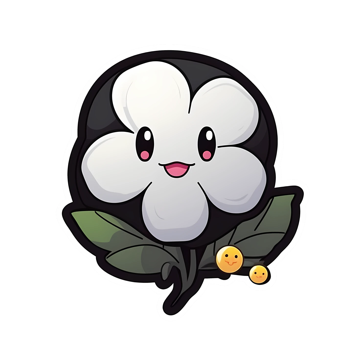Kawaii flower sticker isolated on transparent background #27749