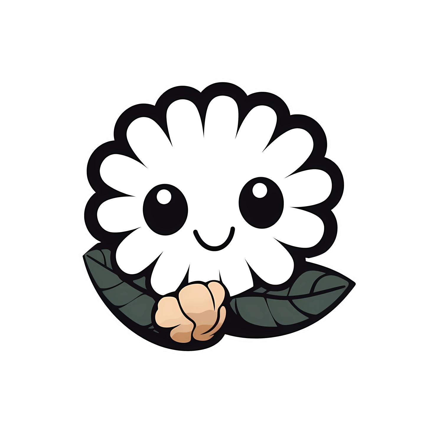 Kawaii flower sticker isolated on transparent background #27754