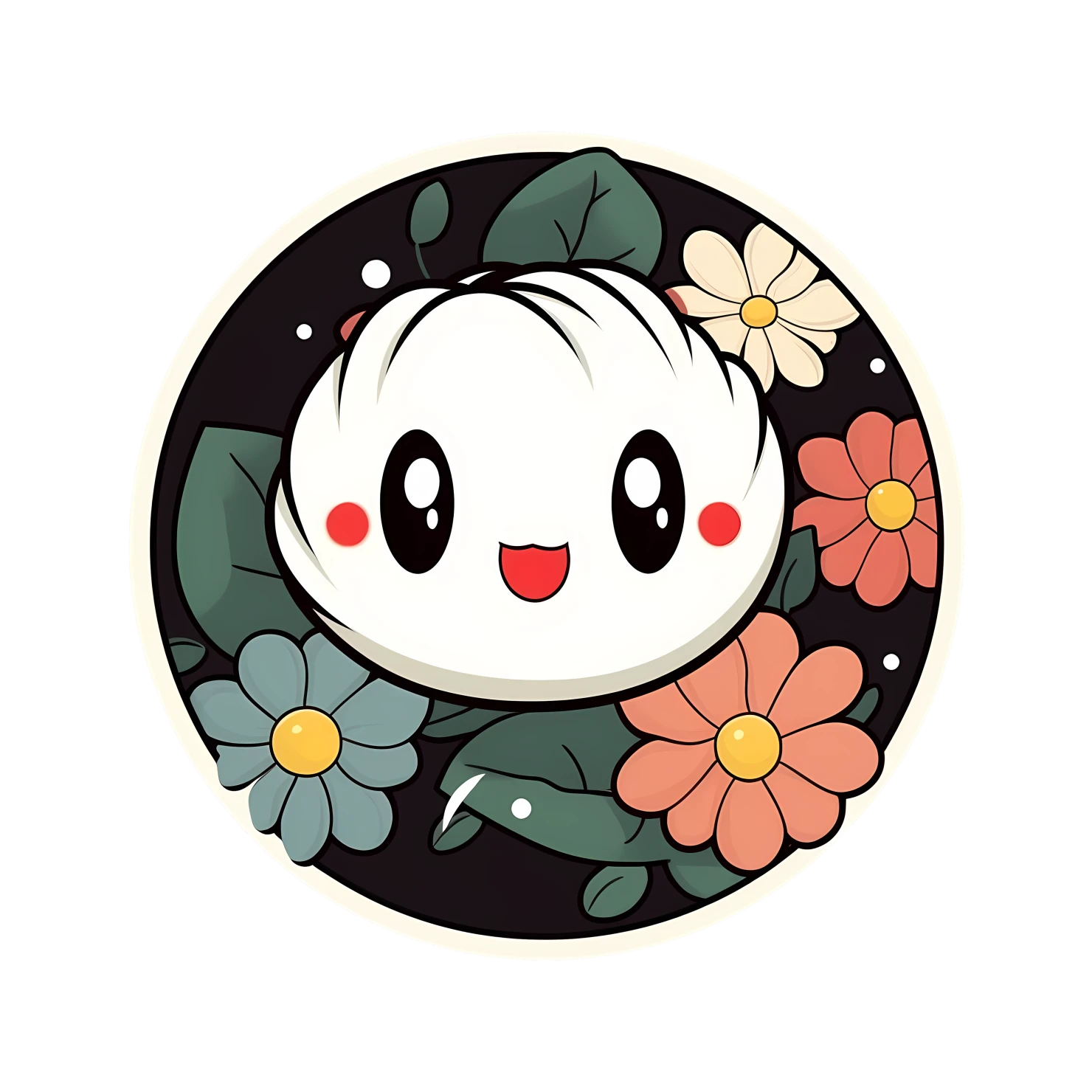 Kawaii flower sticker isolated on transparent background #27756