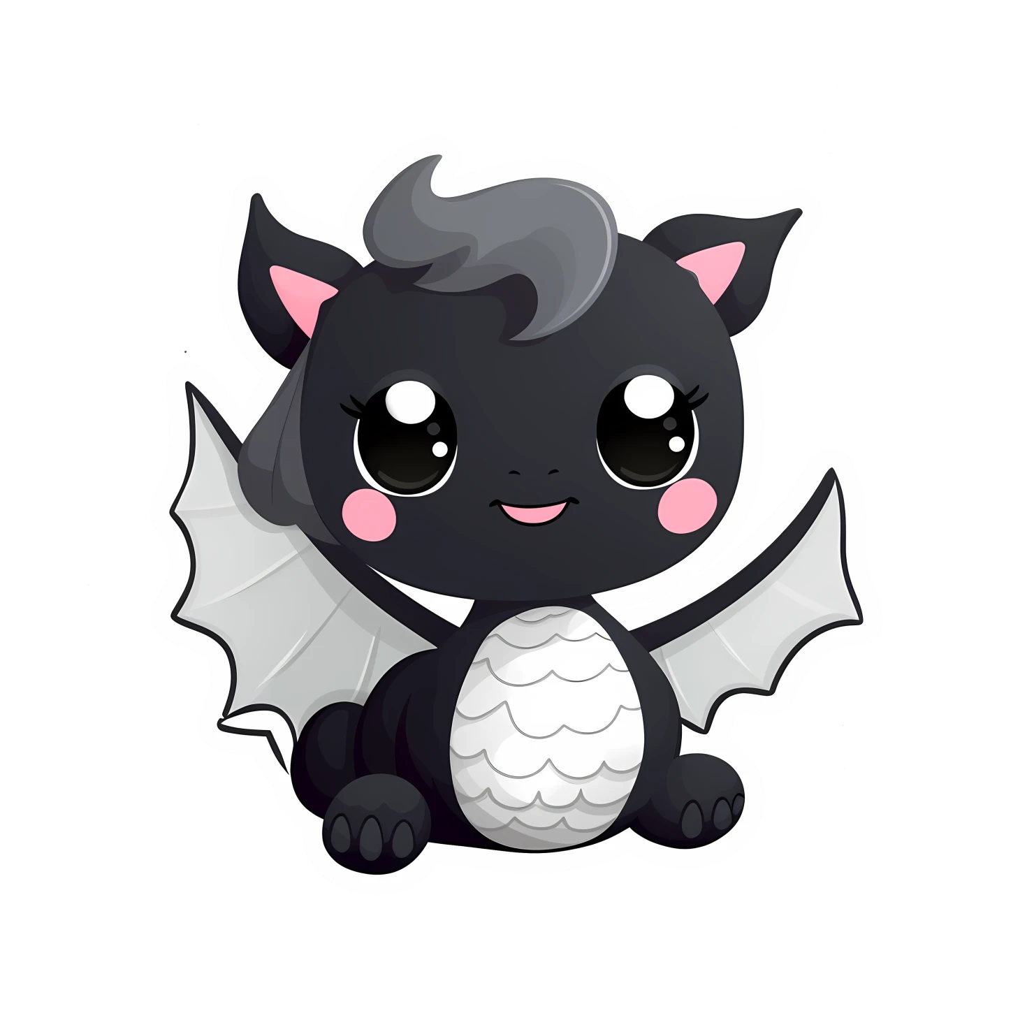 Kawaii dragon sticker isolated on transparent background #27757