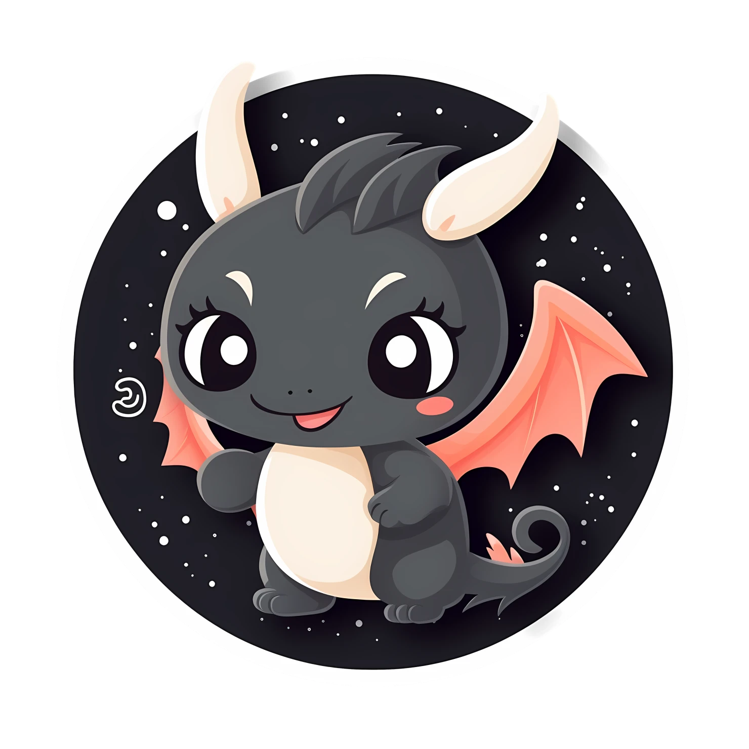 Kawaii dragon sticker isolated on transparent background #27760