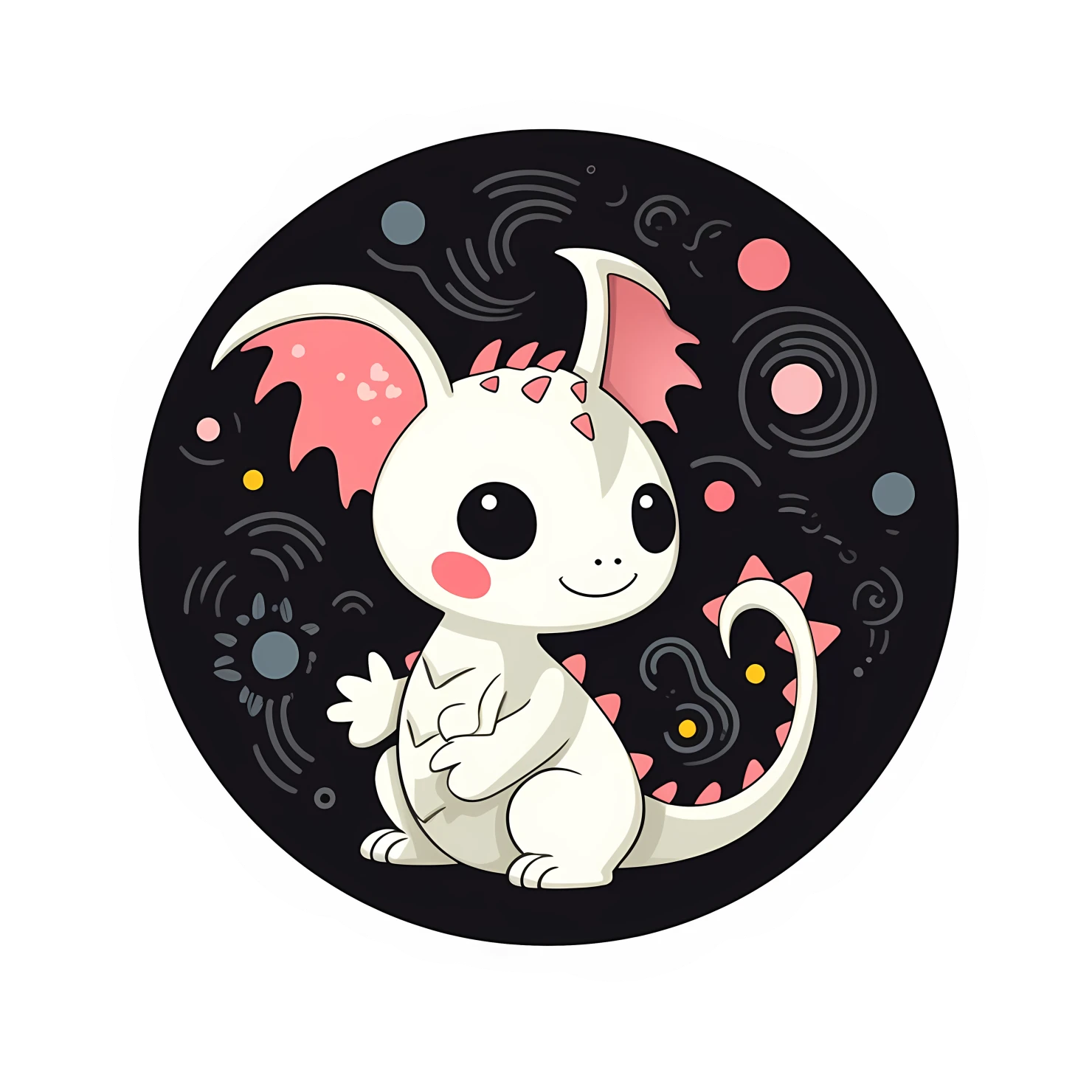 Kawaii dragon sticker isolated on transparent background #27761