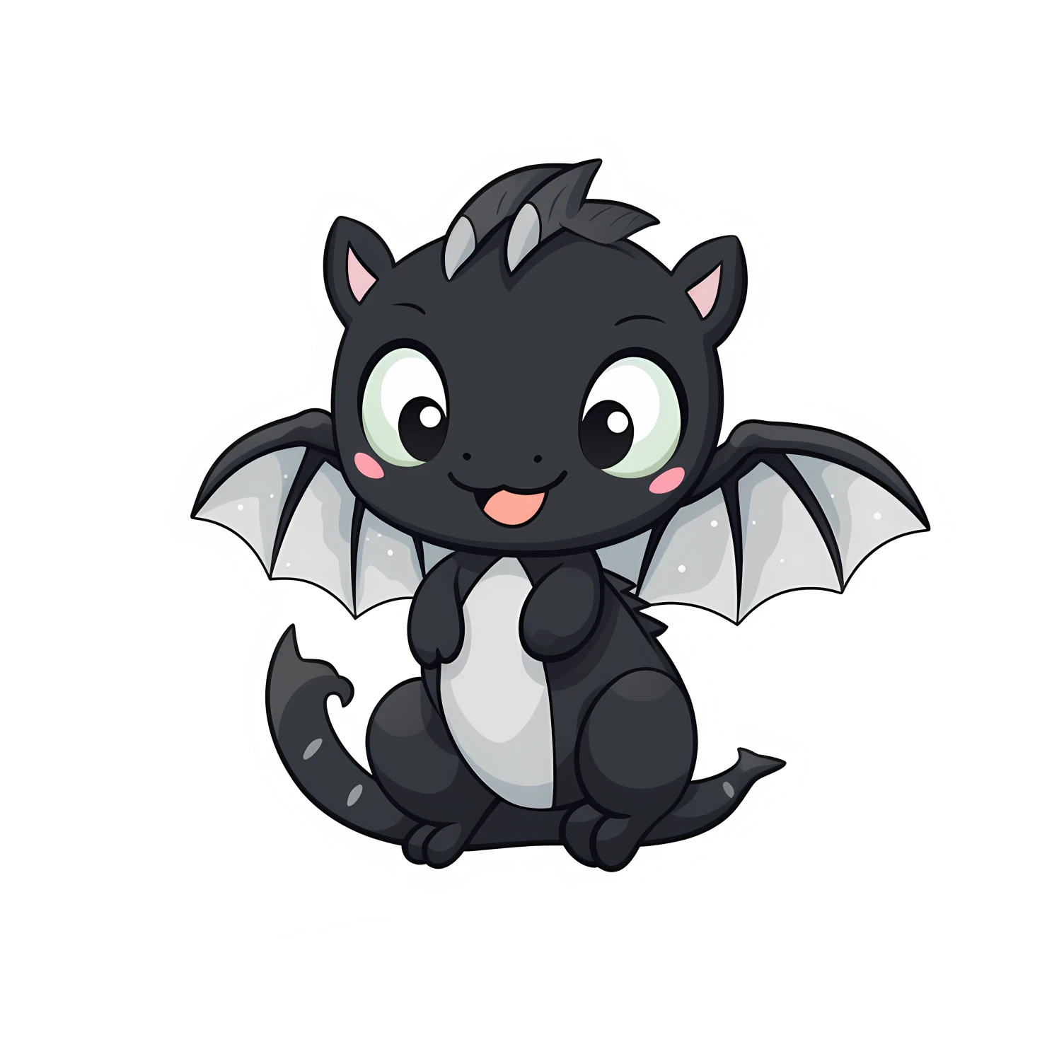 Kawaii dragon sticker isolated on transparent background #27763