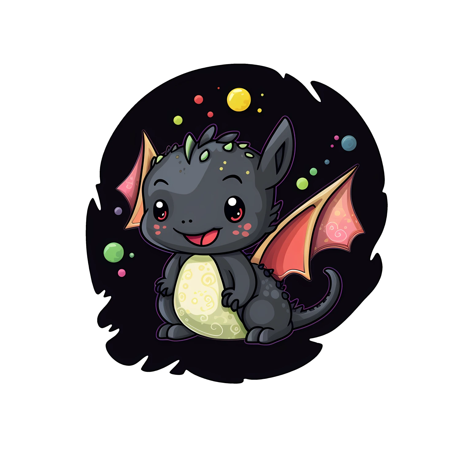 Kawaii dragon sticker isolated on transparent background #27767