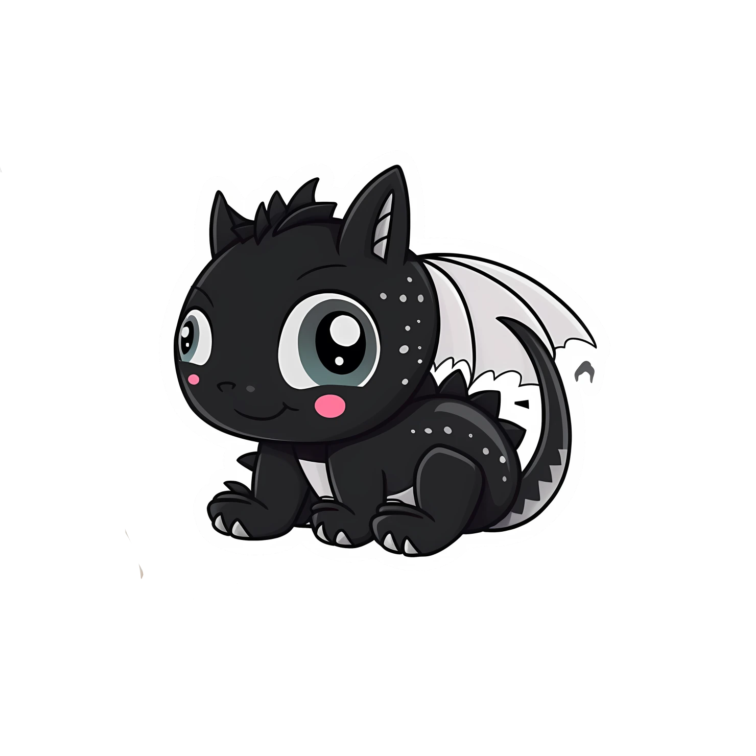 Kawaii dragon sticker isolated on transparent background #27771