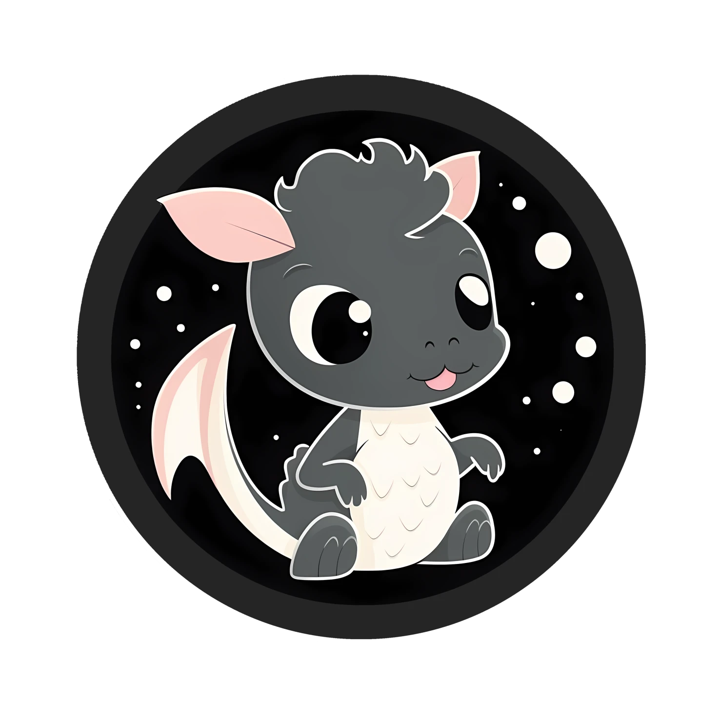 Kawaii dragon sticker isolated on transparent background #27774