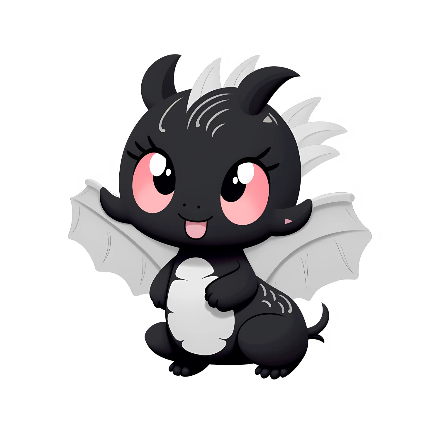 Kawaii dragon sticker isolated on transparent background #27775