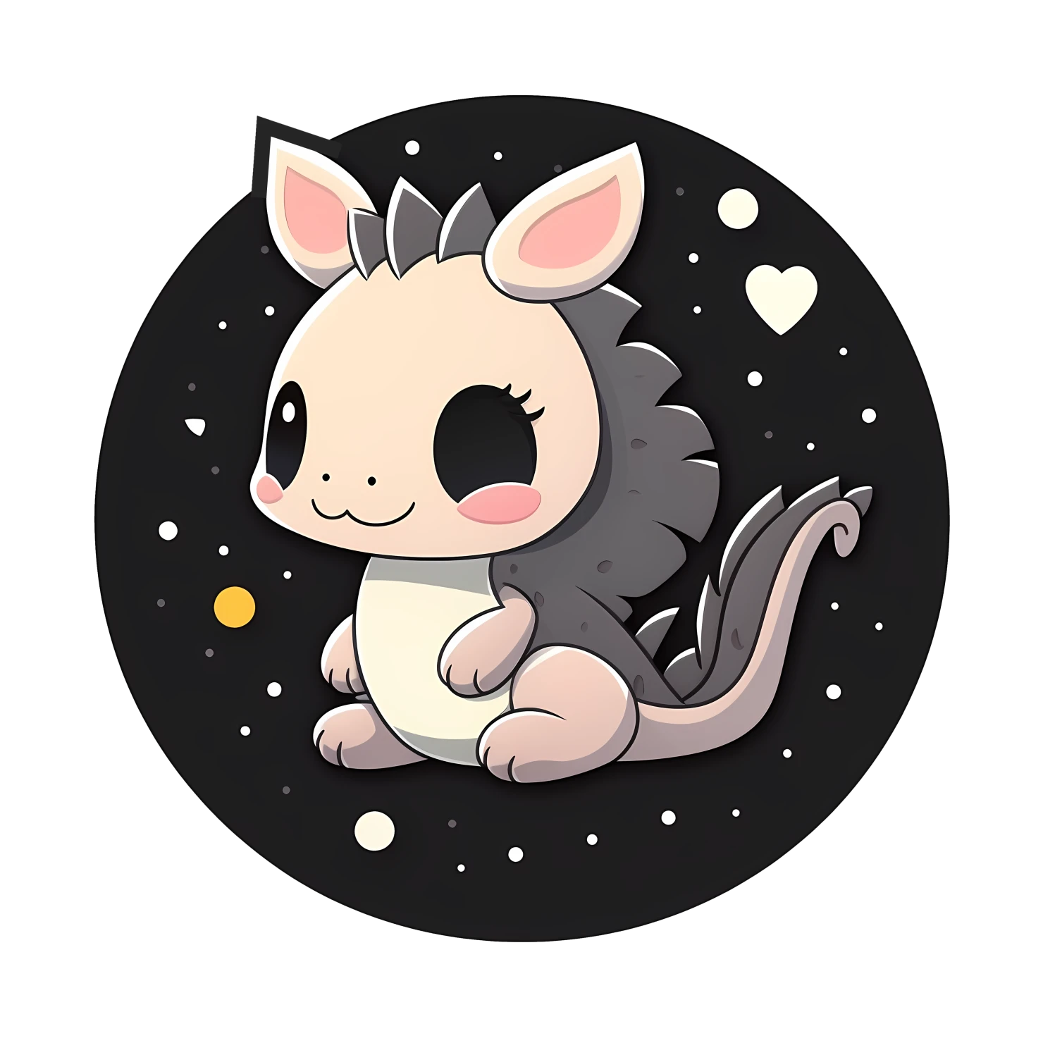 Kawaii dragon sticker isolated on transparent background #27776