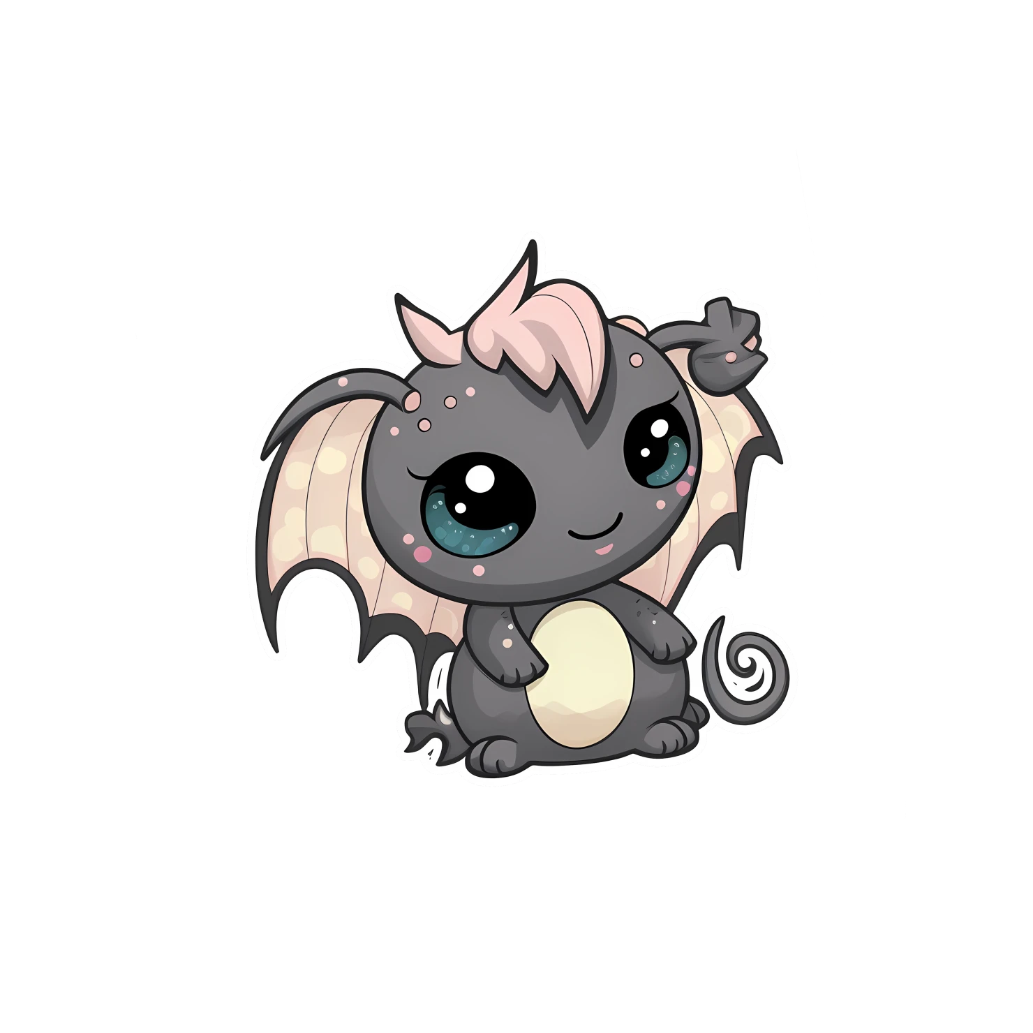 Kawaii dragon sticker isolated on transparent background #27779