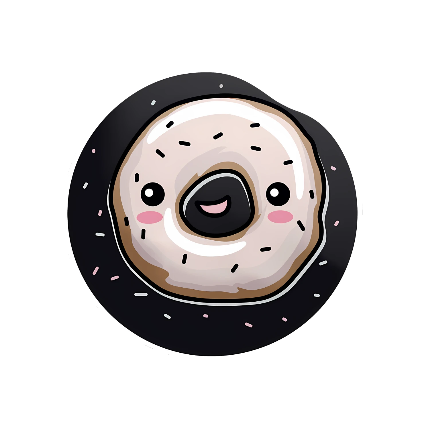 Kawaii donut sticker isolated on transparent background #27780