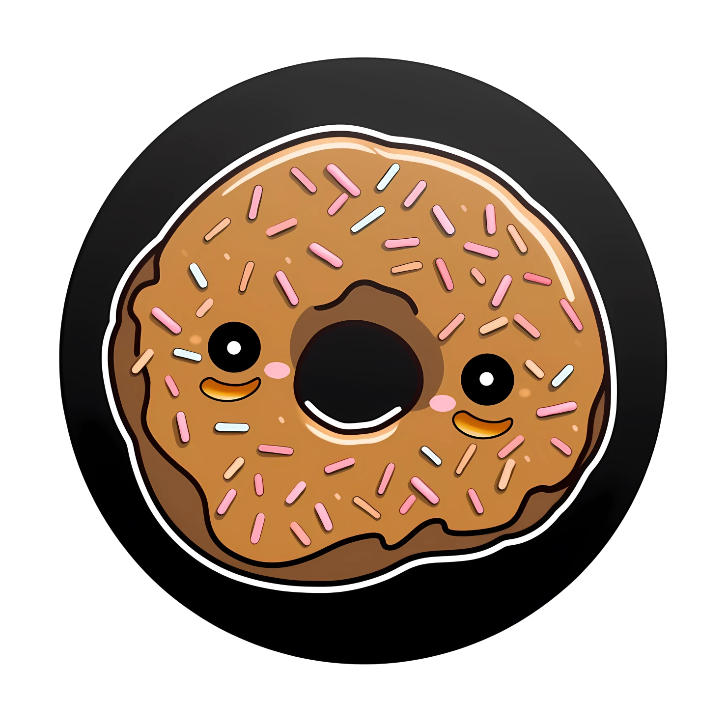 Kawaii donut sticker isolated on transparent background #27781