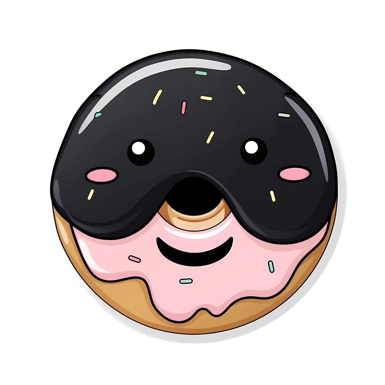 Kawaii donut sticker isolated on transparent background #27782