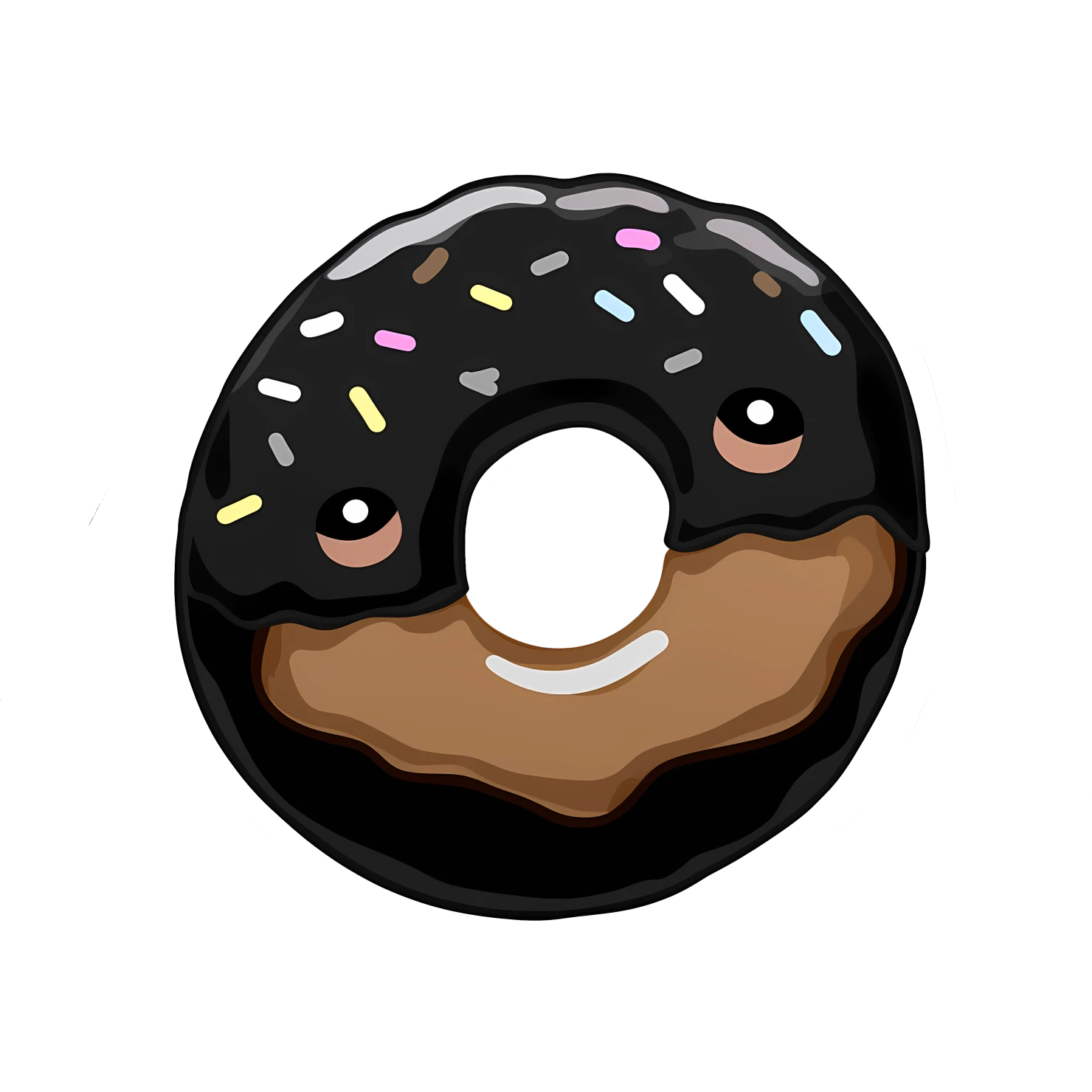 Kawaii donut sticker isolated on transparent background #27783