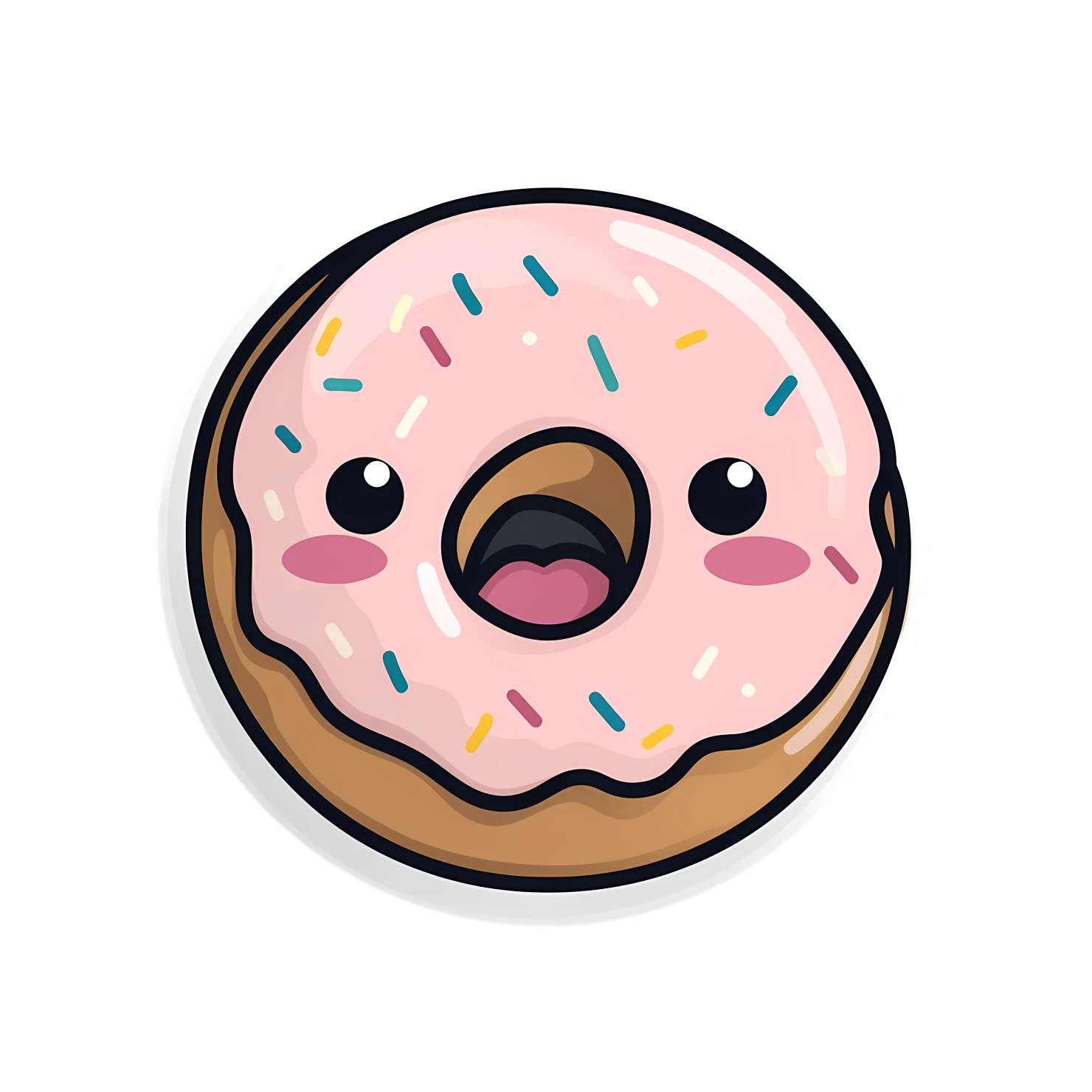 Kawaii donut sticker isolated on transparent background #27784