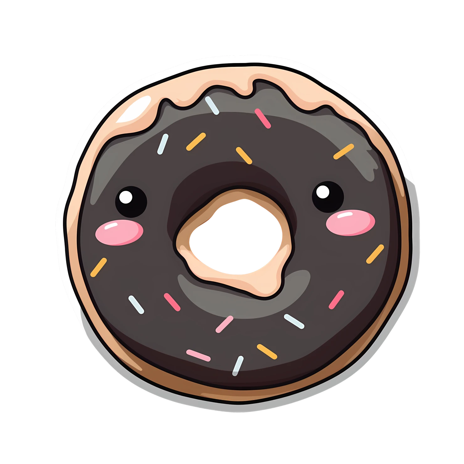 Kawaii donut sticker isolated on transparent background #27786