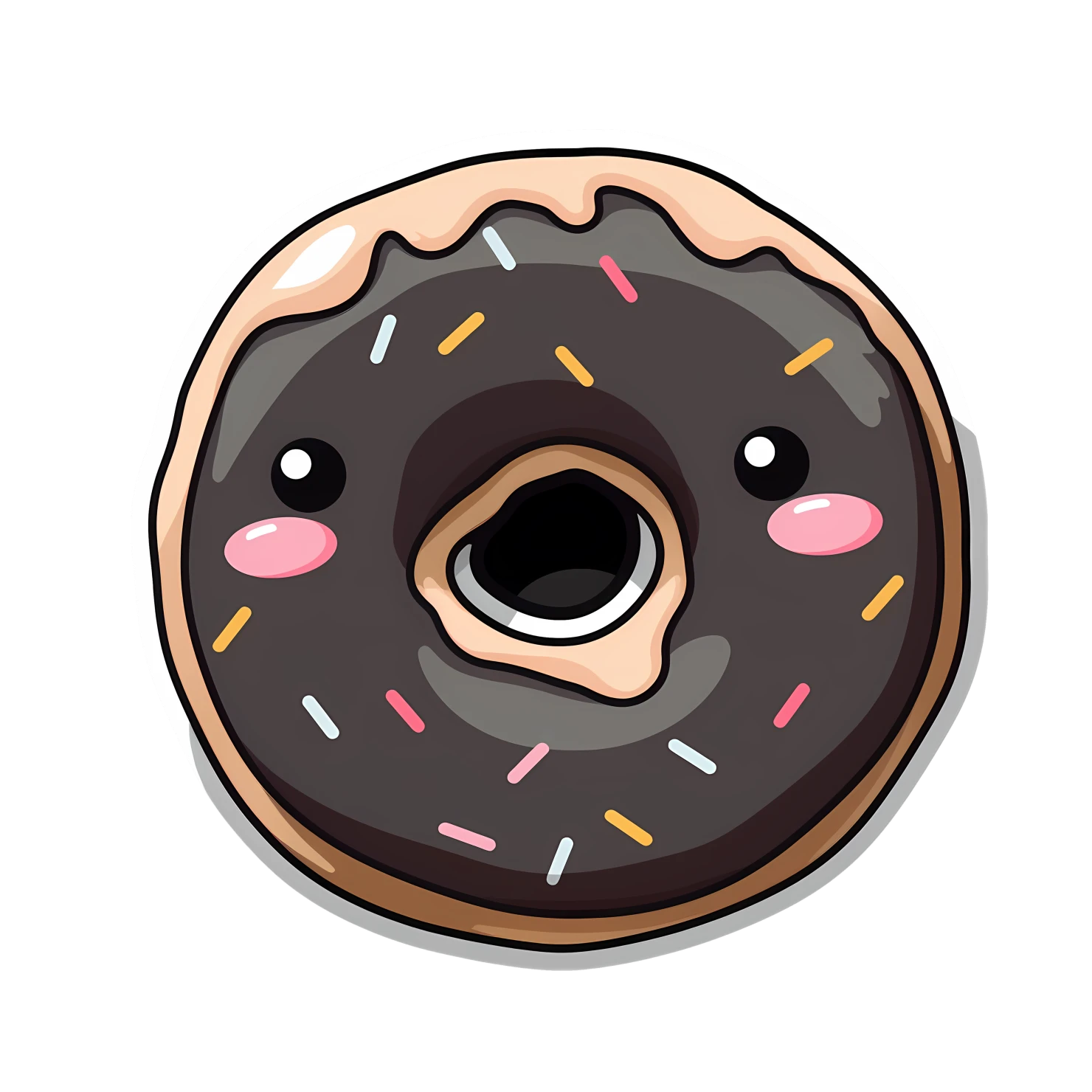 Kawaii donut sticker isolated on transparent background #27787